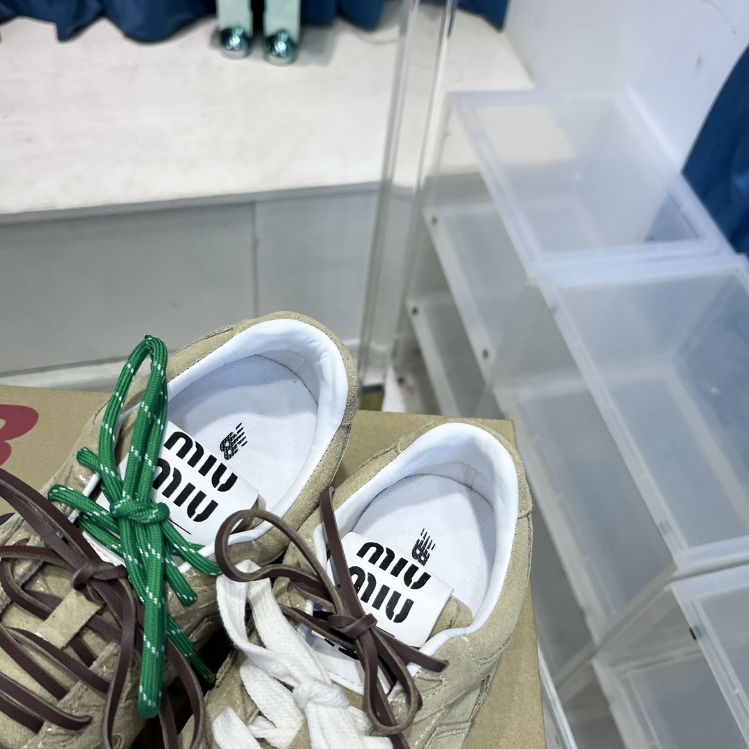 Miu Miu x New Balance 530 Suede Sneakers Beige