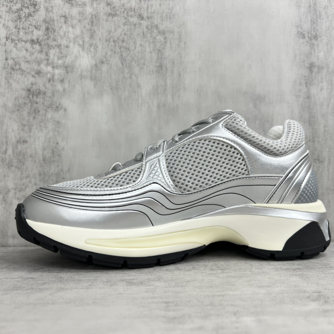 Chanel Mesh Runner Sneakers Silver