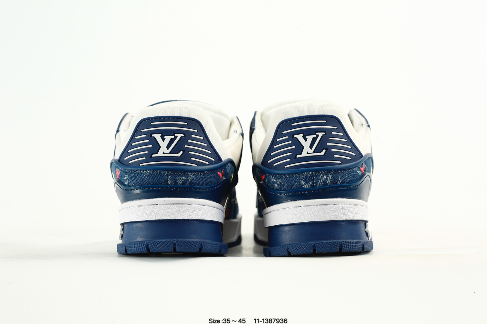 Louis Vuitton Trainer Low Denim Sneakers Blue