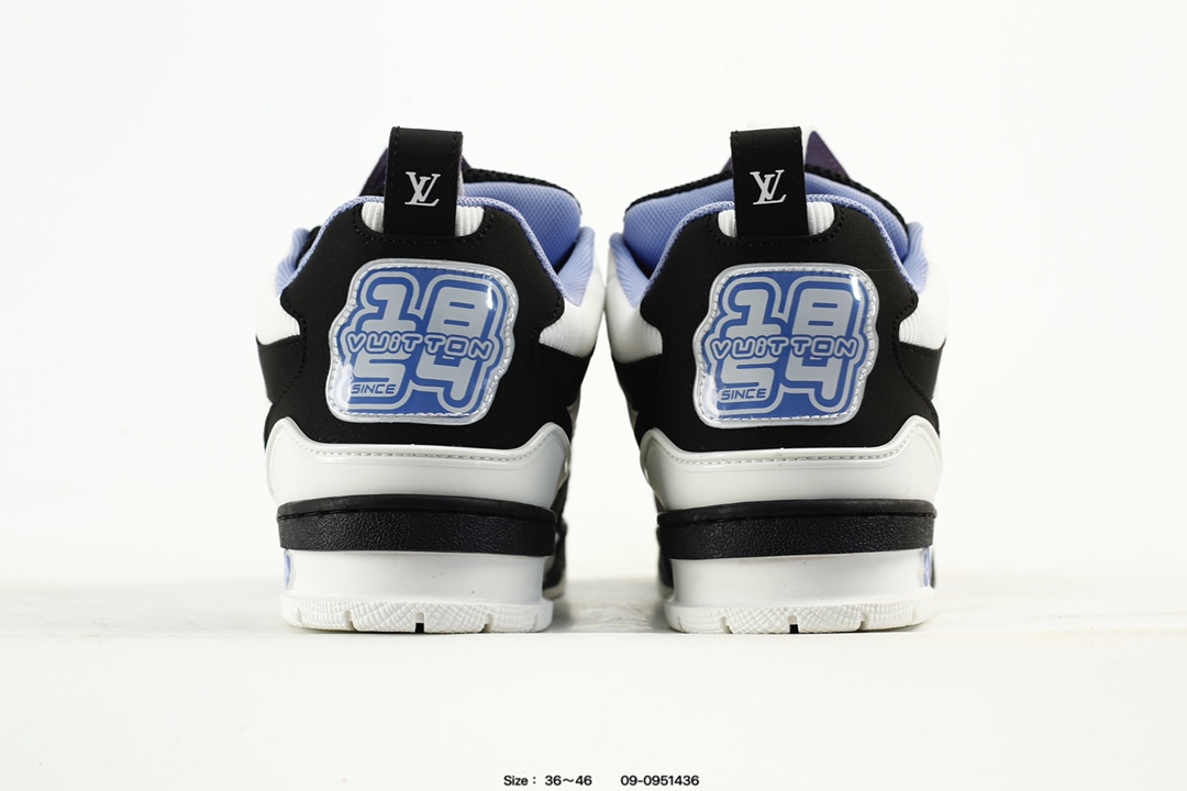 Louis Vuitton Trainer Low Sneaker Black White Blue