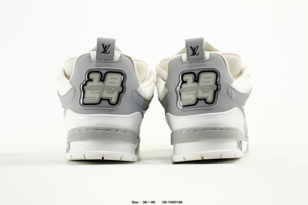 Louis Vuitton Trainer Low Sneaker White Grey