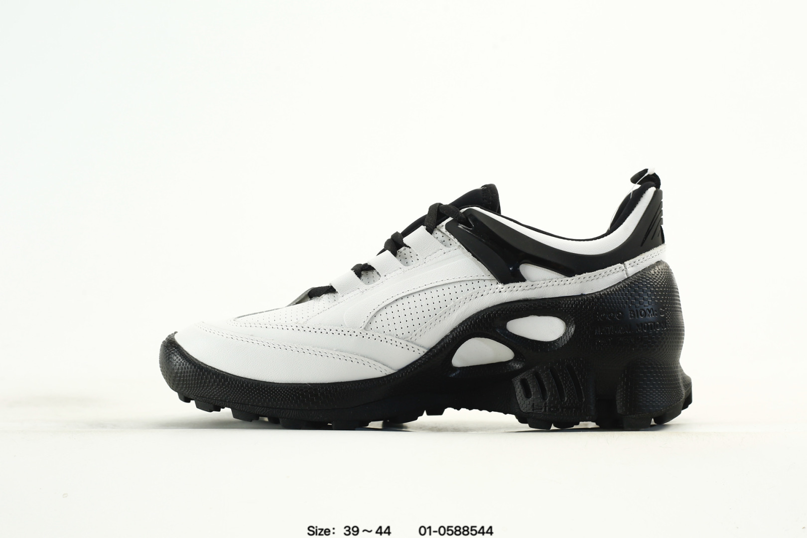 Ecco Leather Mesh Sneakers White/Black