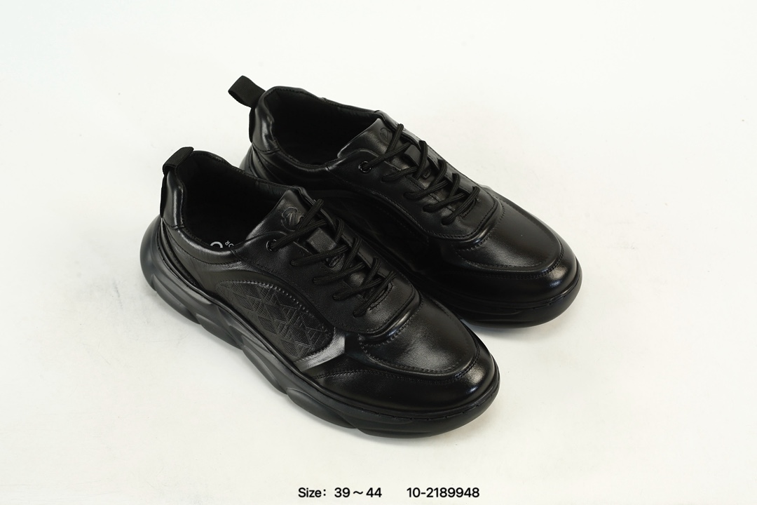 ECCO Breathable Leather Sneakers Black