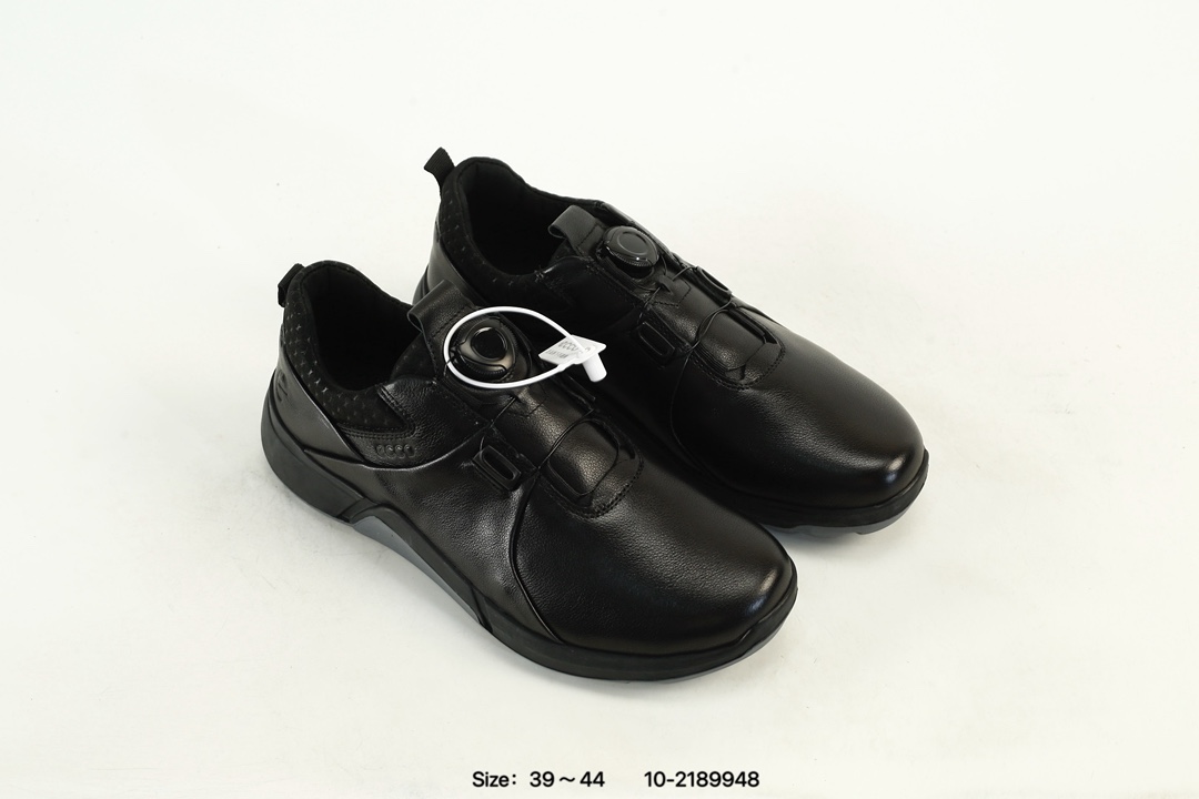 ECCO Breathable Leather Casual Shoes Black