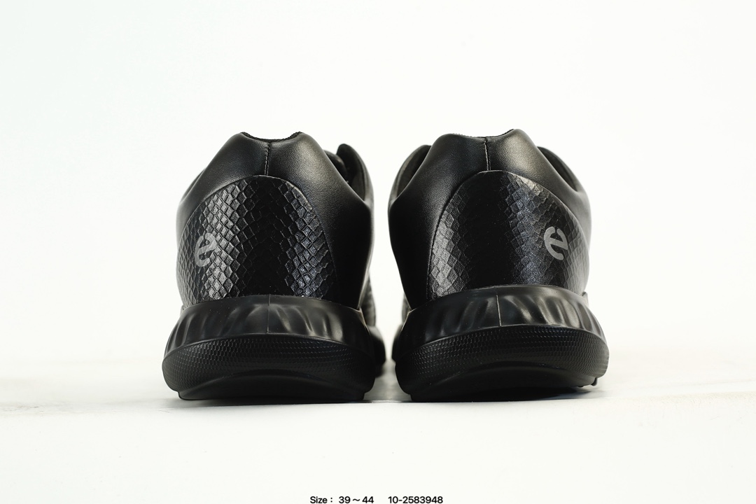 Ecco Breathable Leather Sneakers Black