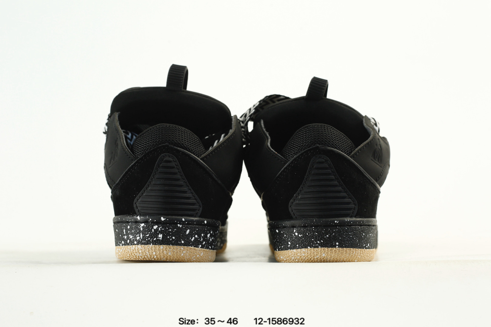 Lanvin Curb Leather Sneakers Black