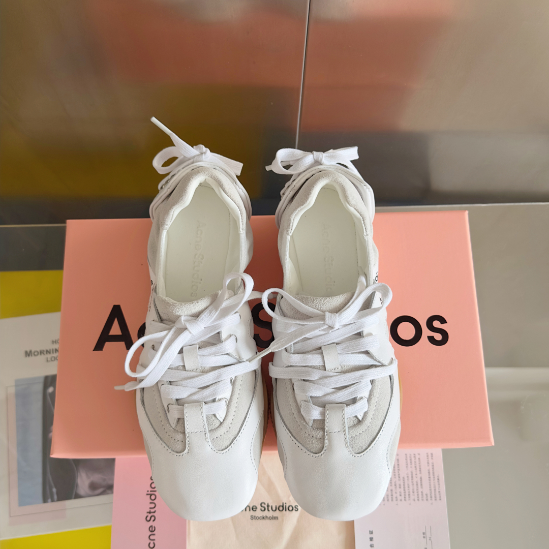 Acne Studios Lace-Up Ballet Sneakers White