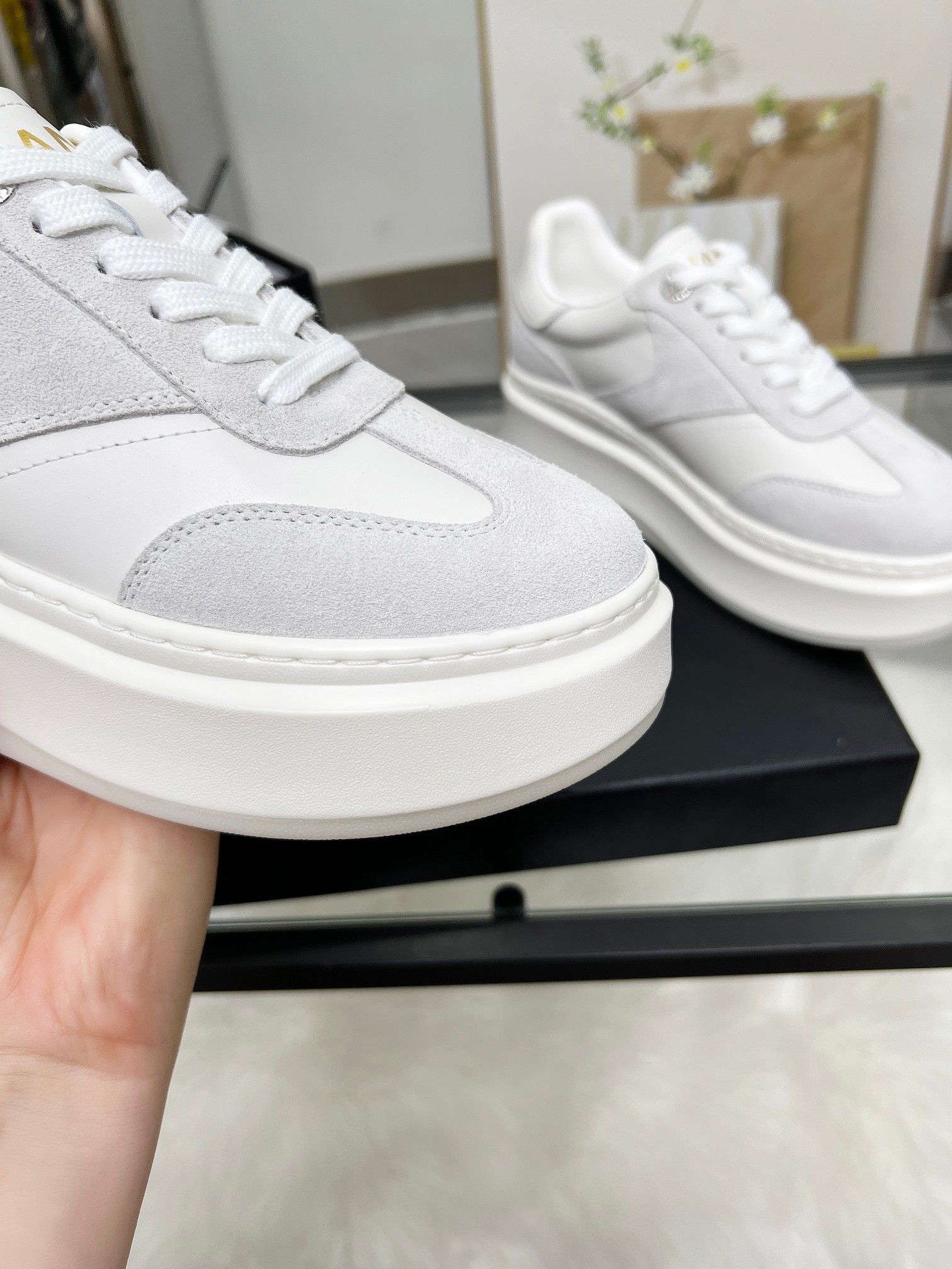 Chanel 25C Platform Sneakers White