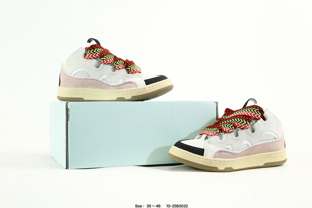 Lanvin Curb Leather Sneakers Multicolor