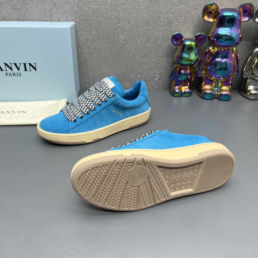 Lanvin Suede Retro Sneaker Blue