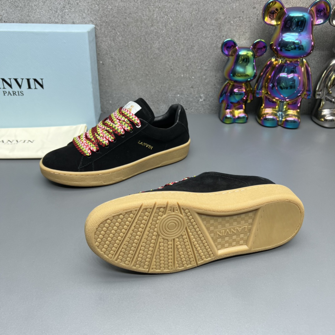 Lanvin Suede Retro Runner Sneakers Black
