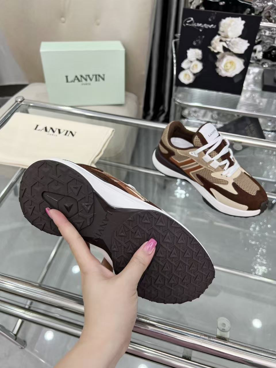 Lanvin CLAY Low-Top Sneakers Brown