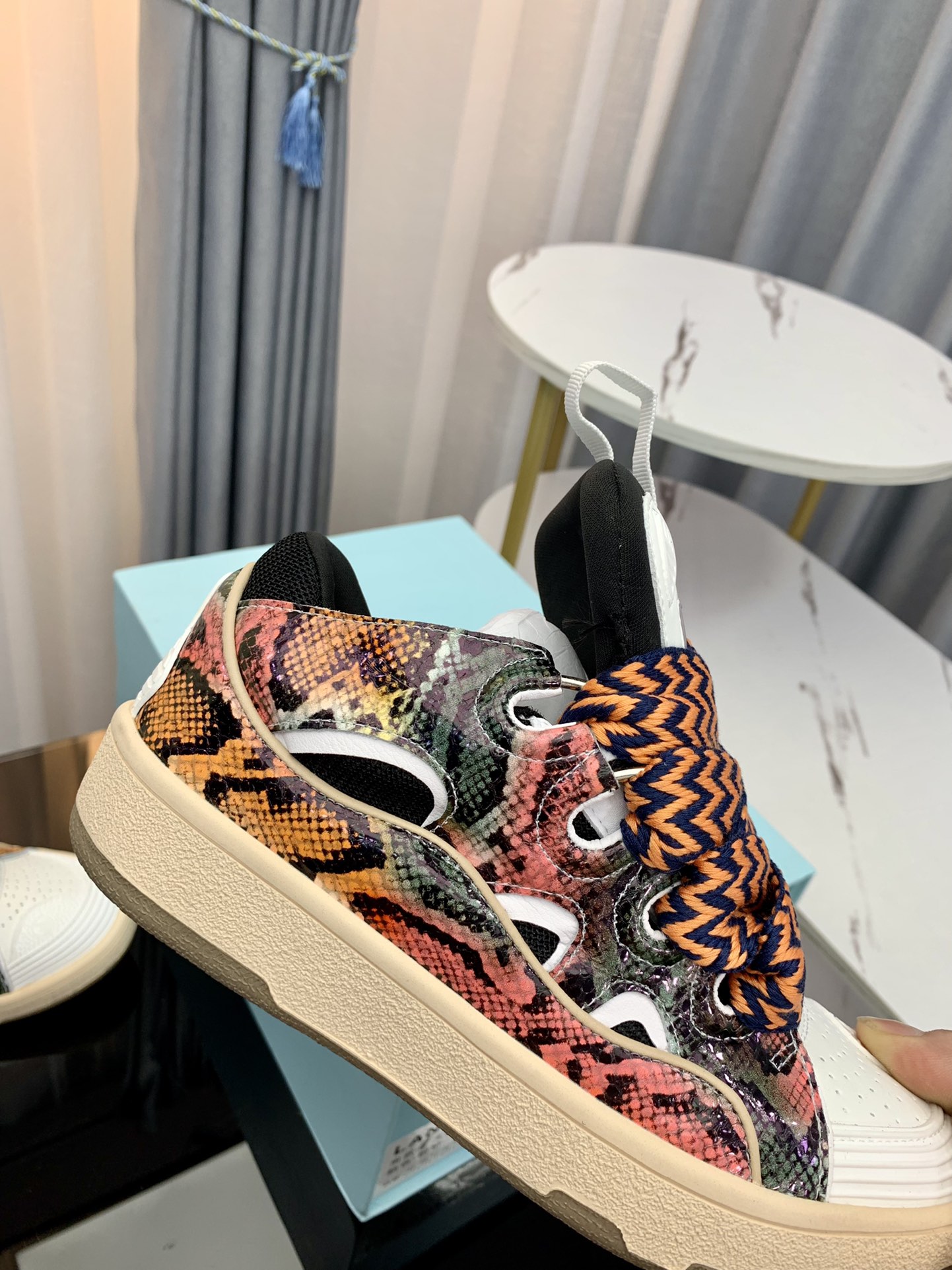 Lanvin Leather Suede Sneakers Multicolor
