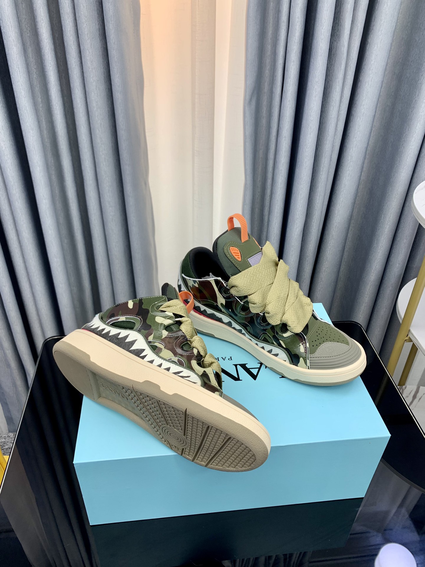 Lanvin Camo Leather Sneakers Multi