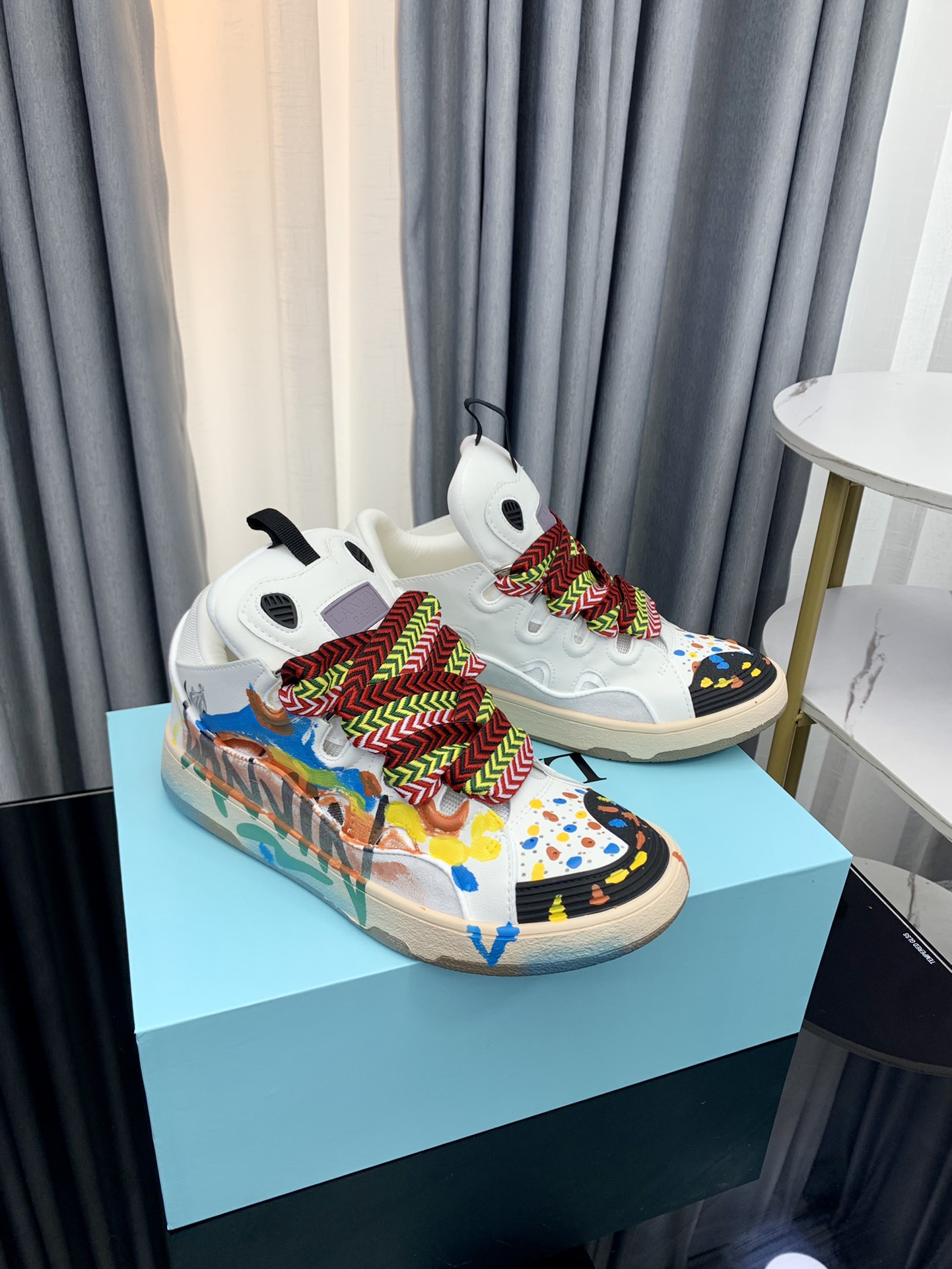 Lanvin Graffiti Low-Top Sneakers Multicolor