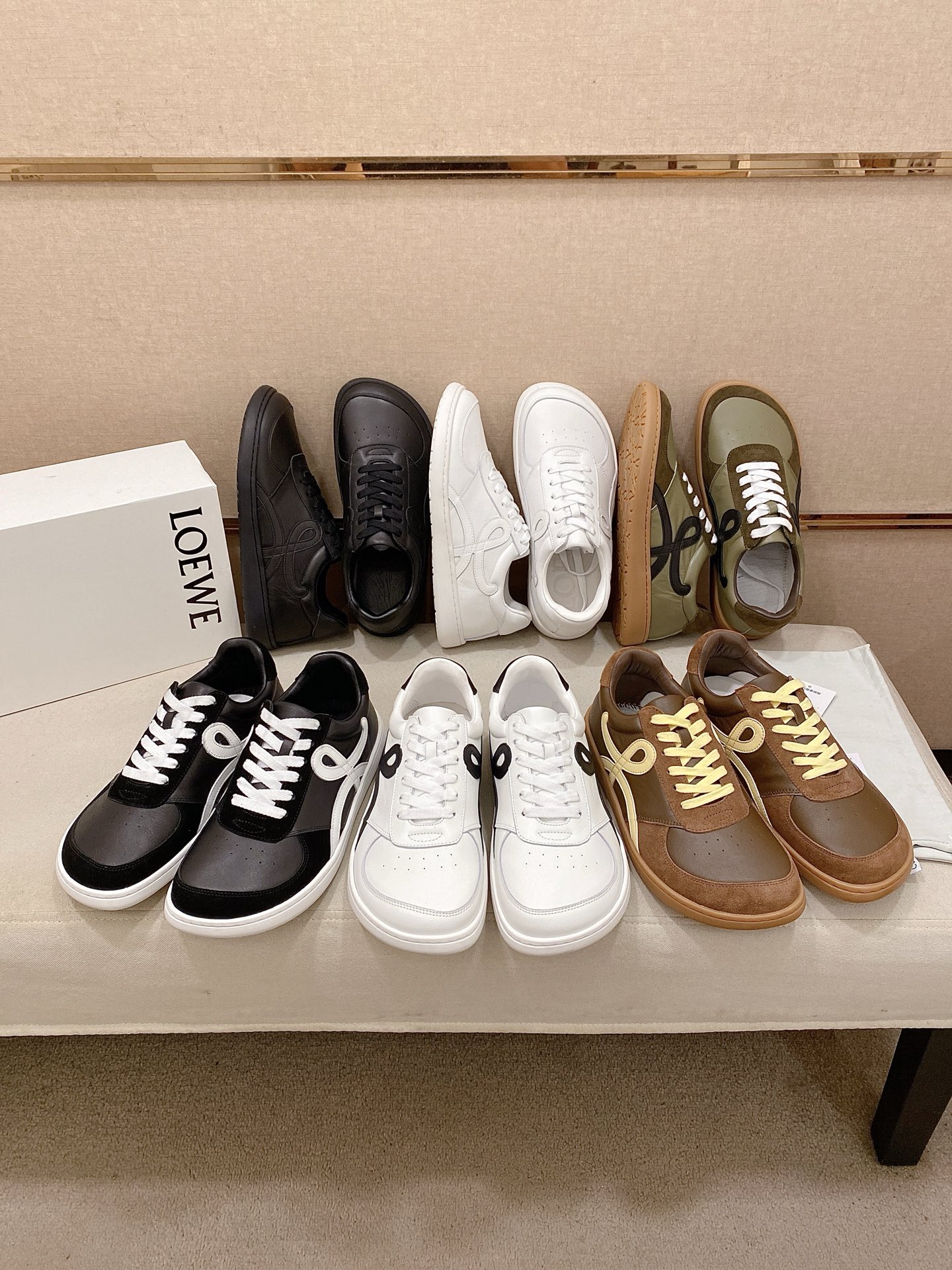 Loewe Low-Top Trainer Sneakers Brown