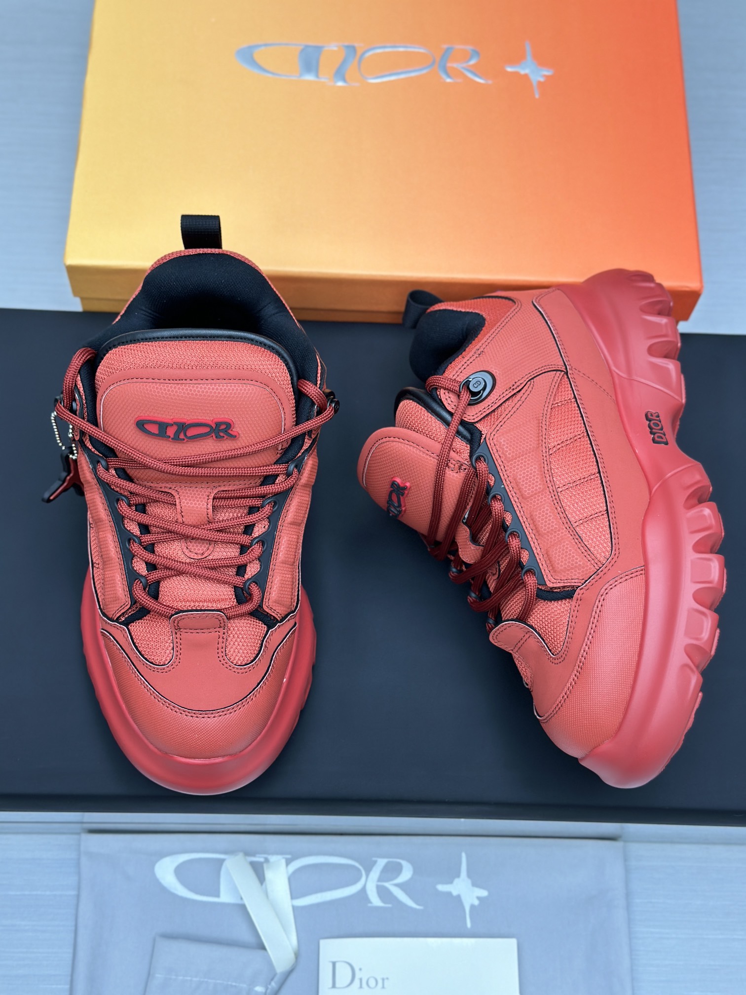 Dior Chunky Runner Sneakers Red