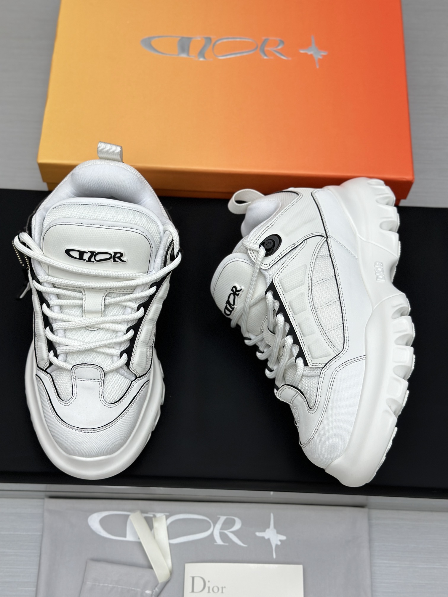 Dior Chunky Mesh Sneakers White