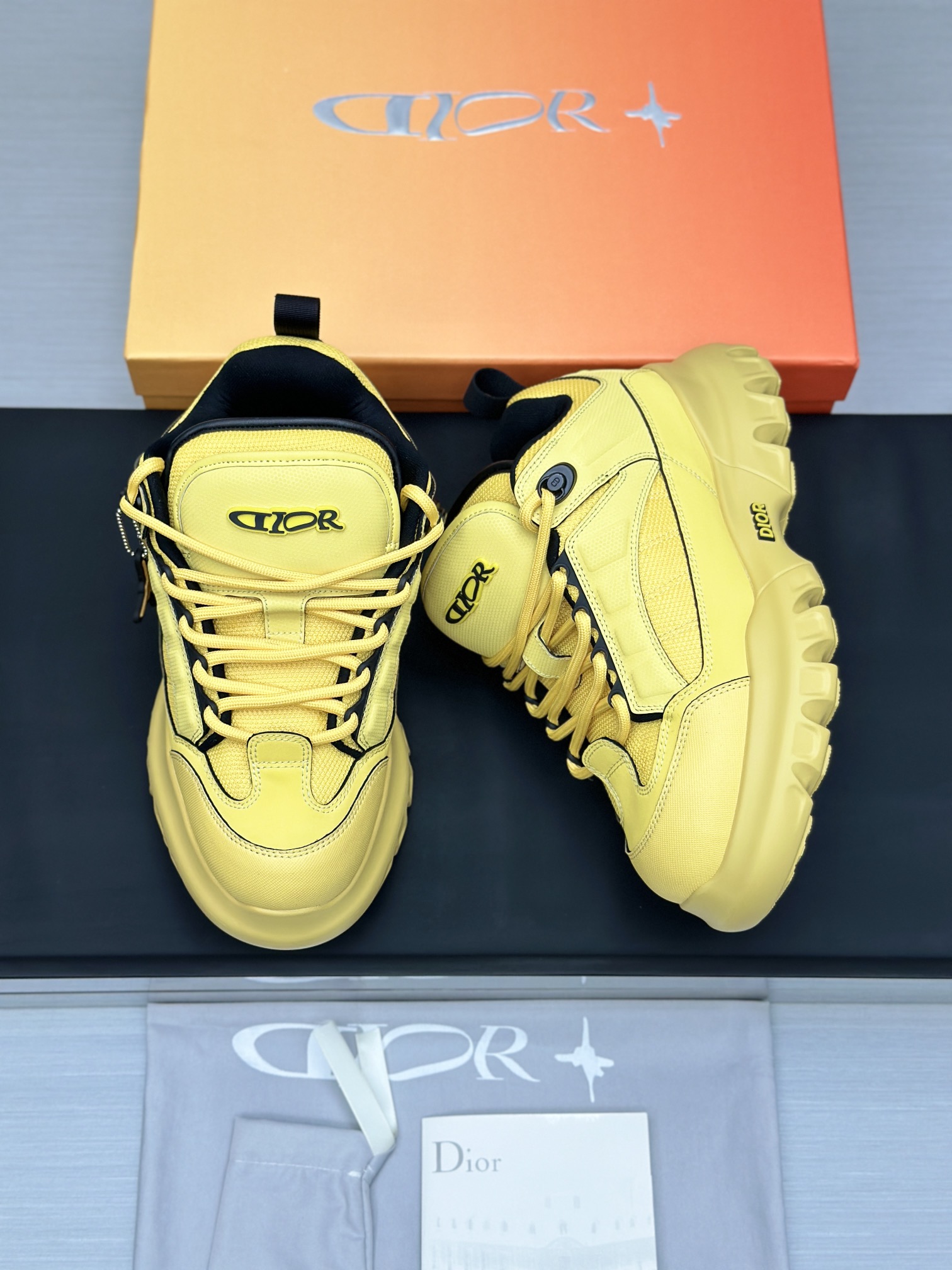 Dior Chunky Runner Sneakers Yellow