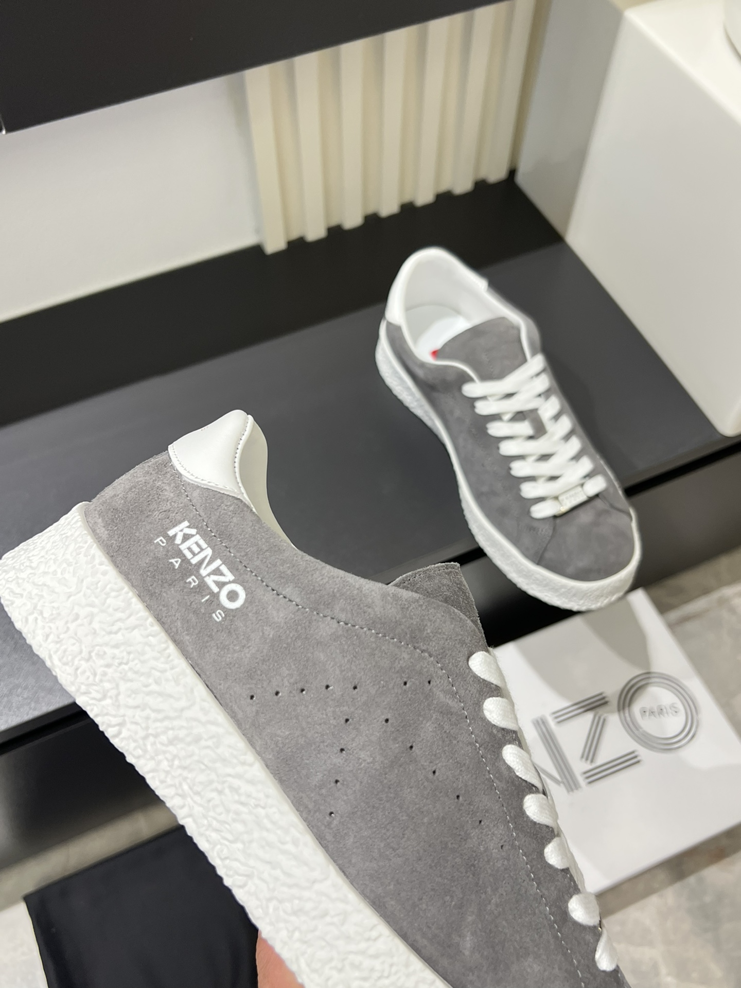 Kenzo Paris Suede Sneakers Gray