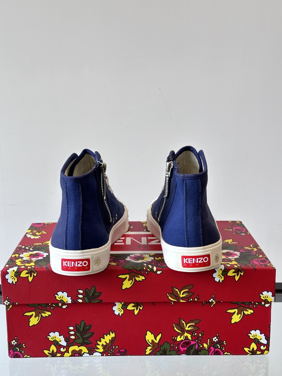 Kenzo Tiger Canvas High-Top Sneakers Navy
