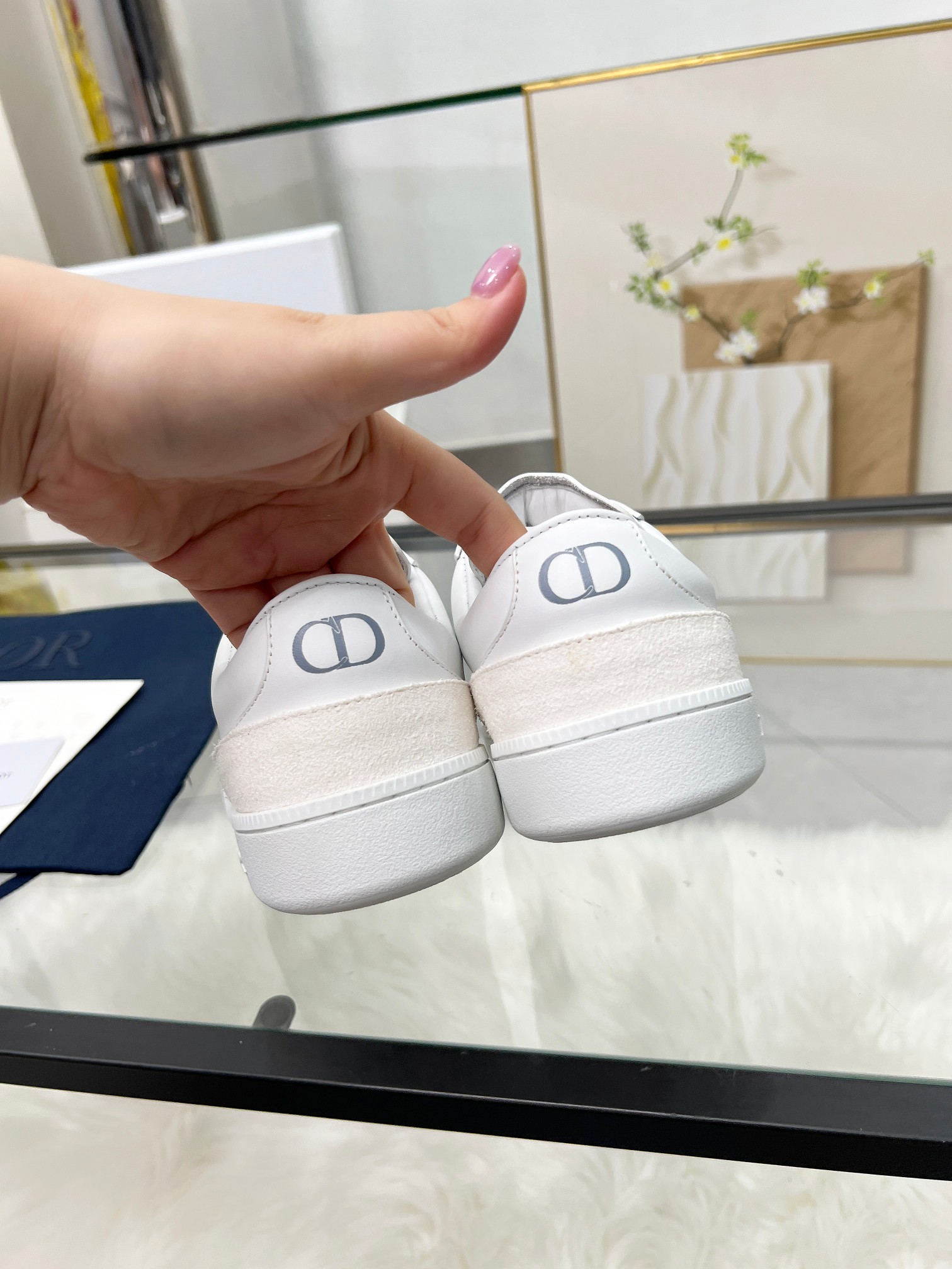 Dior B01 Leather Trainers White