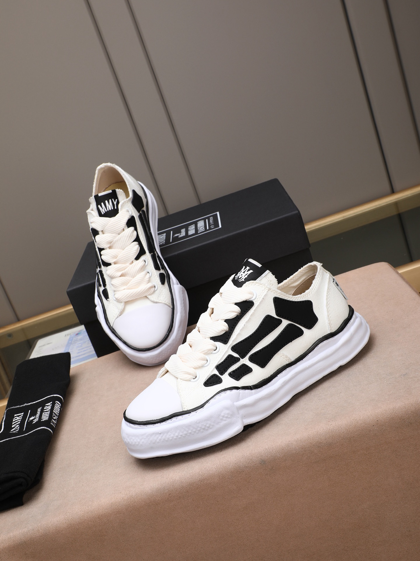 AMIRI x Maison Mihara Bones Sneakers White/Black