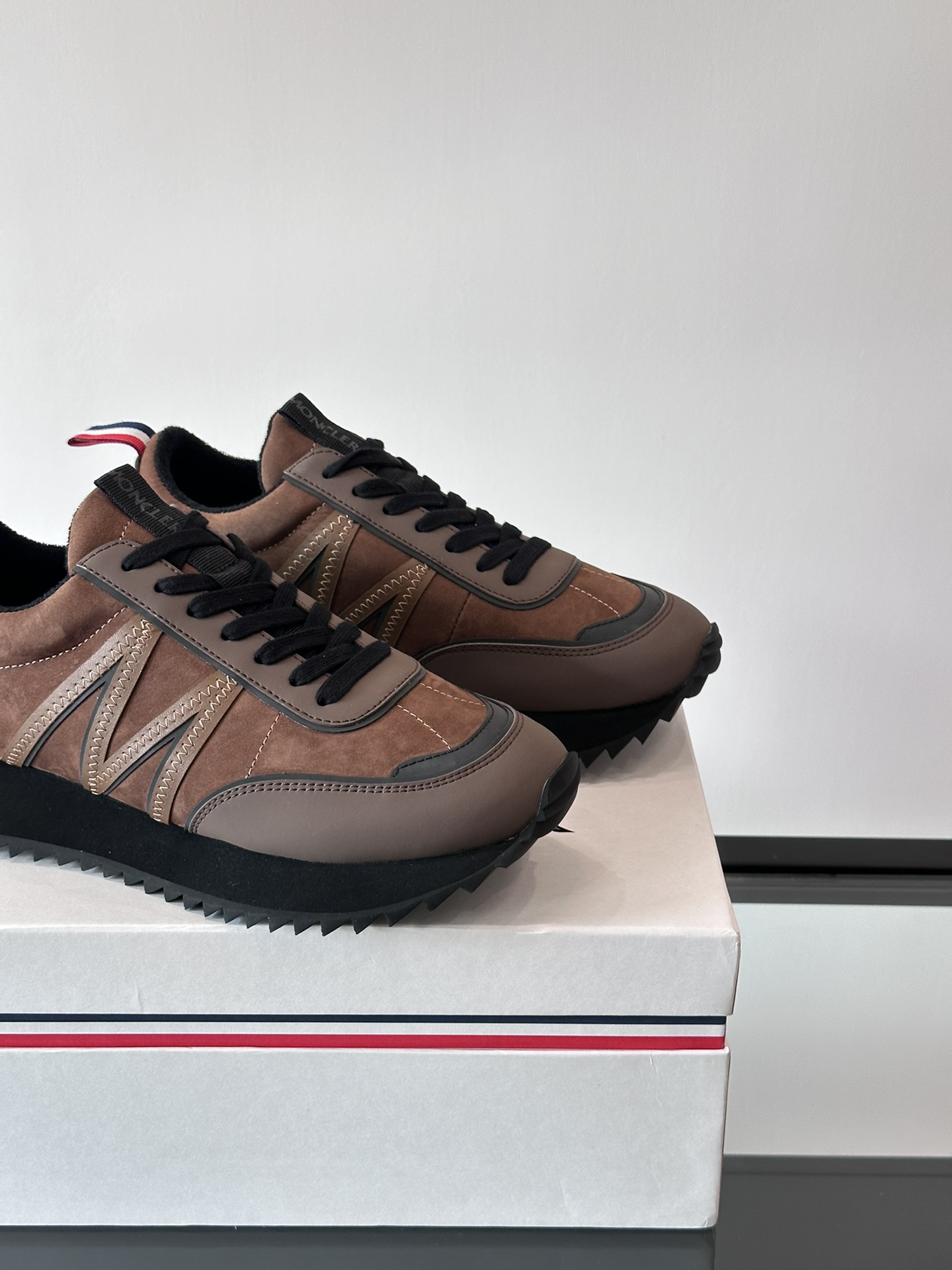 Moncler Pacey Platform Sneakers Brown