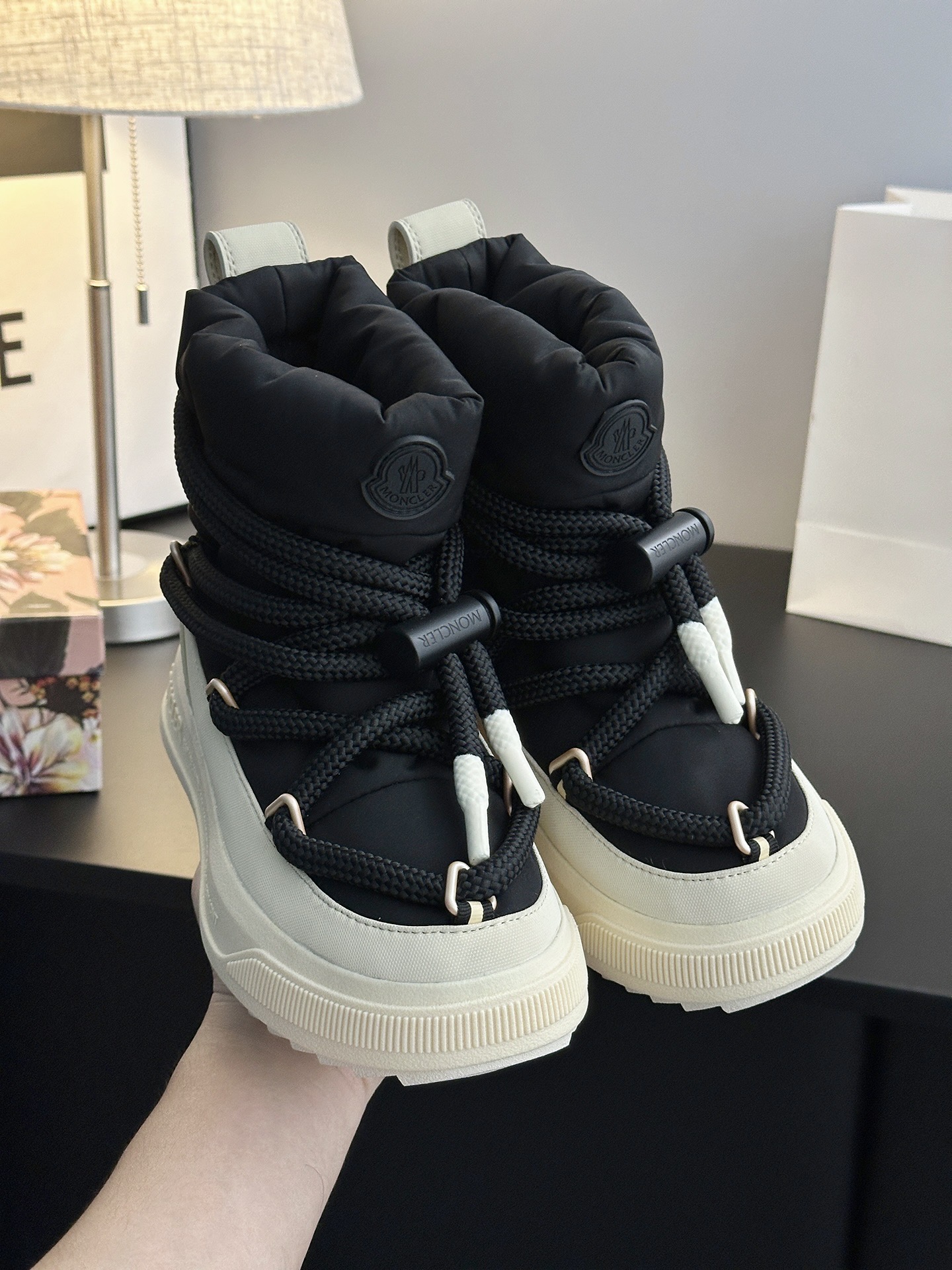 Moncler Altive Mid Down Boots Black