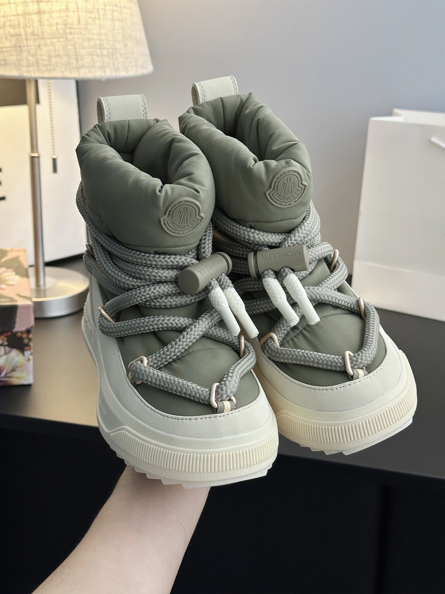 Moncler Altive Mid Snow Boots Olive