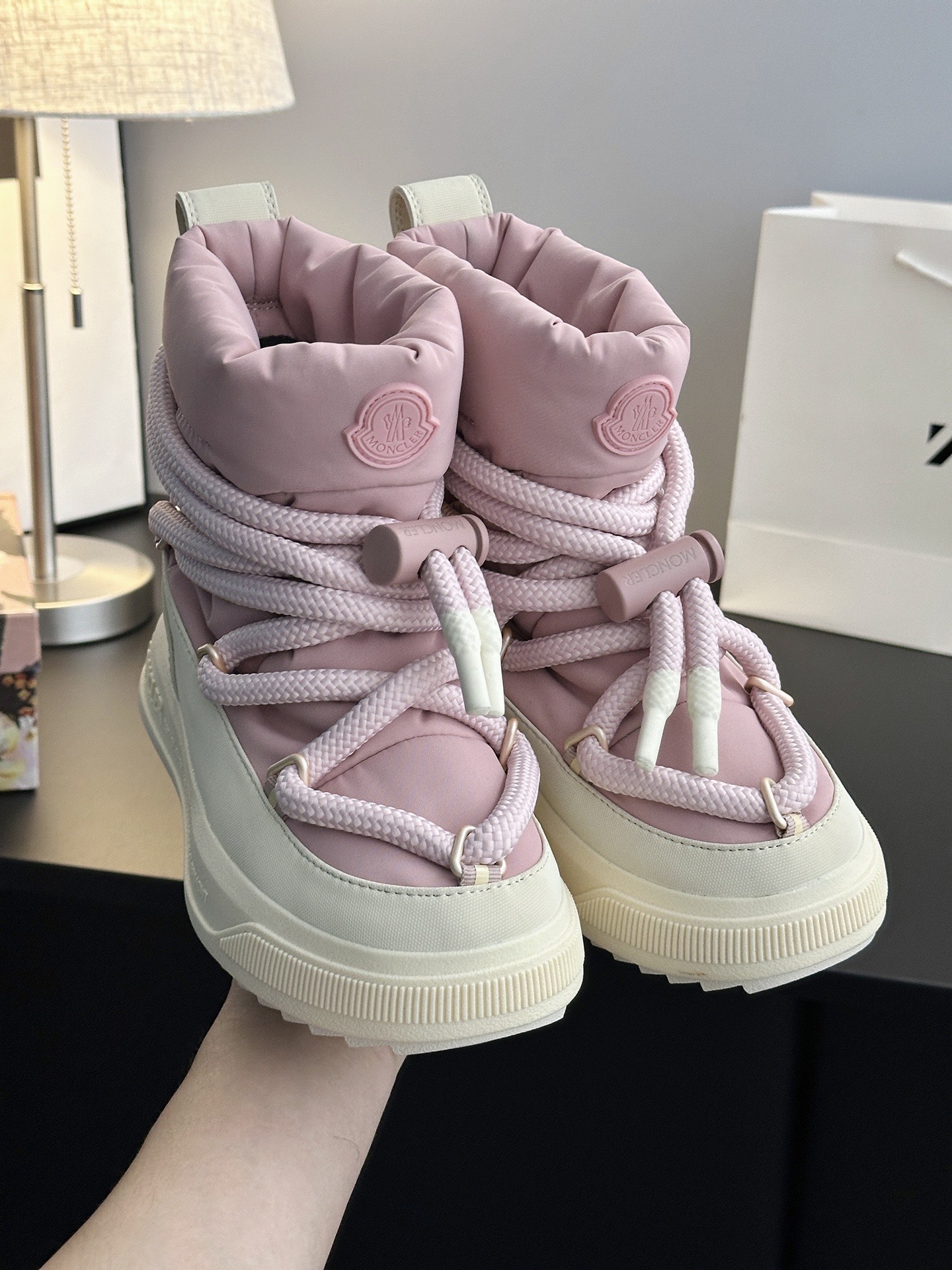 Moncler Altive Mid Snow Boots Pink