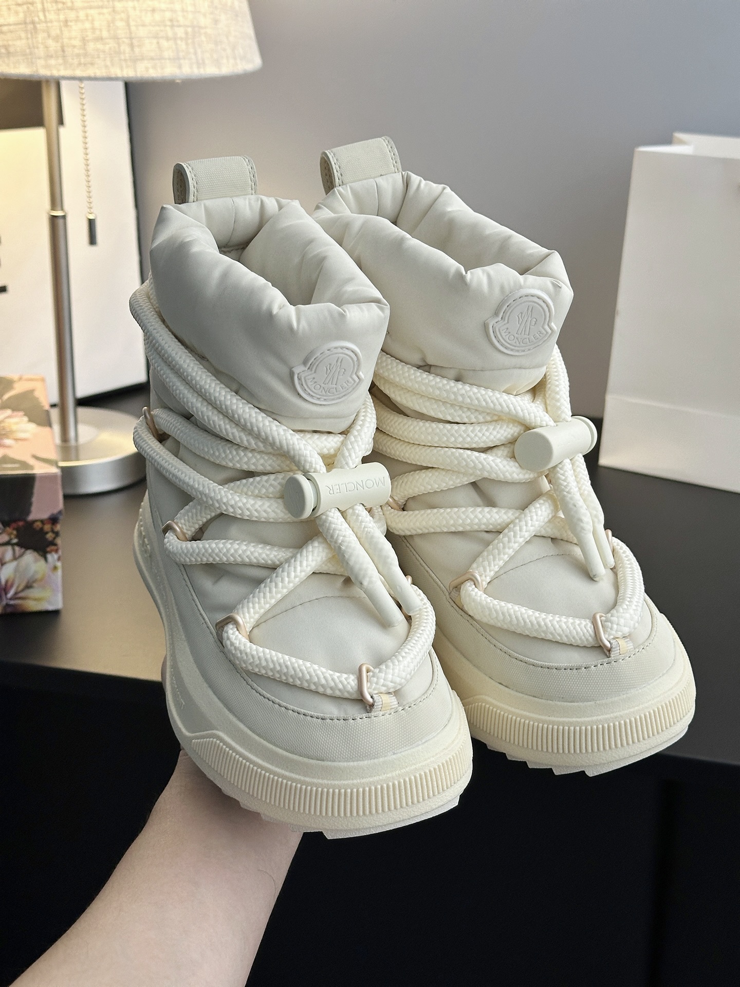Moncler Altive Mid Snow Boots White