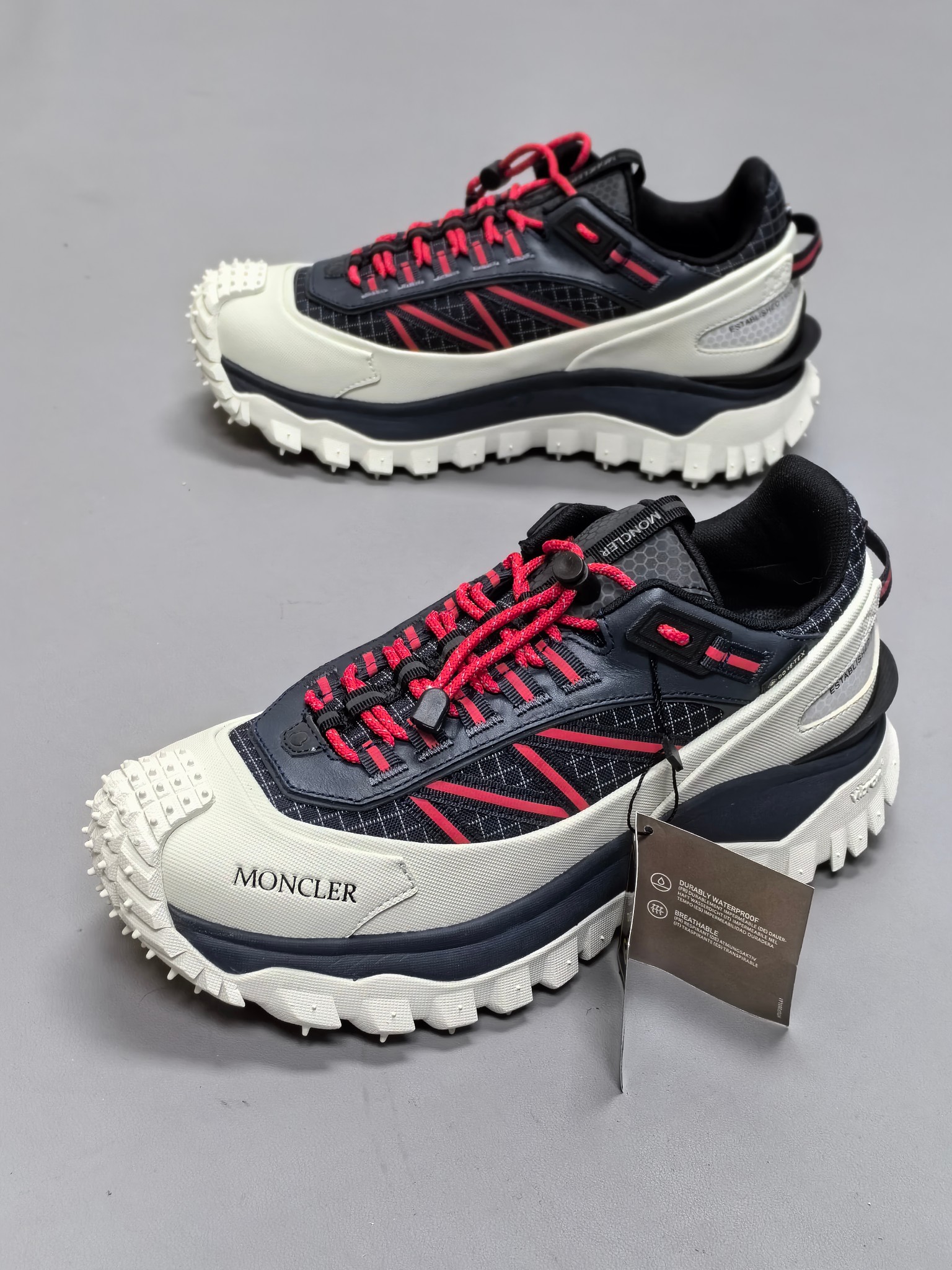 Moncler Trailgrip GTX Hiking Shoes Navy/Red