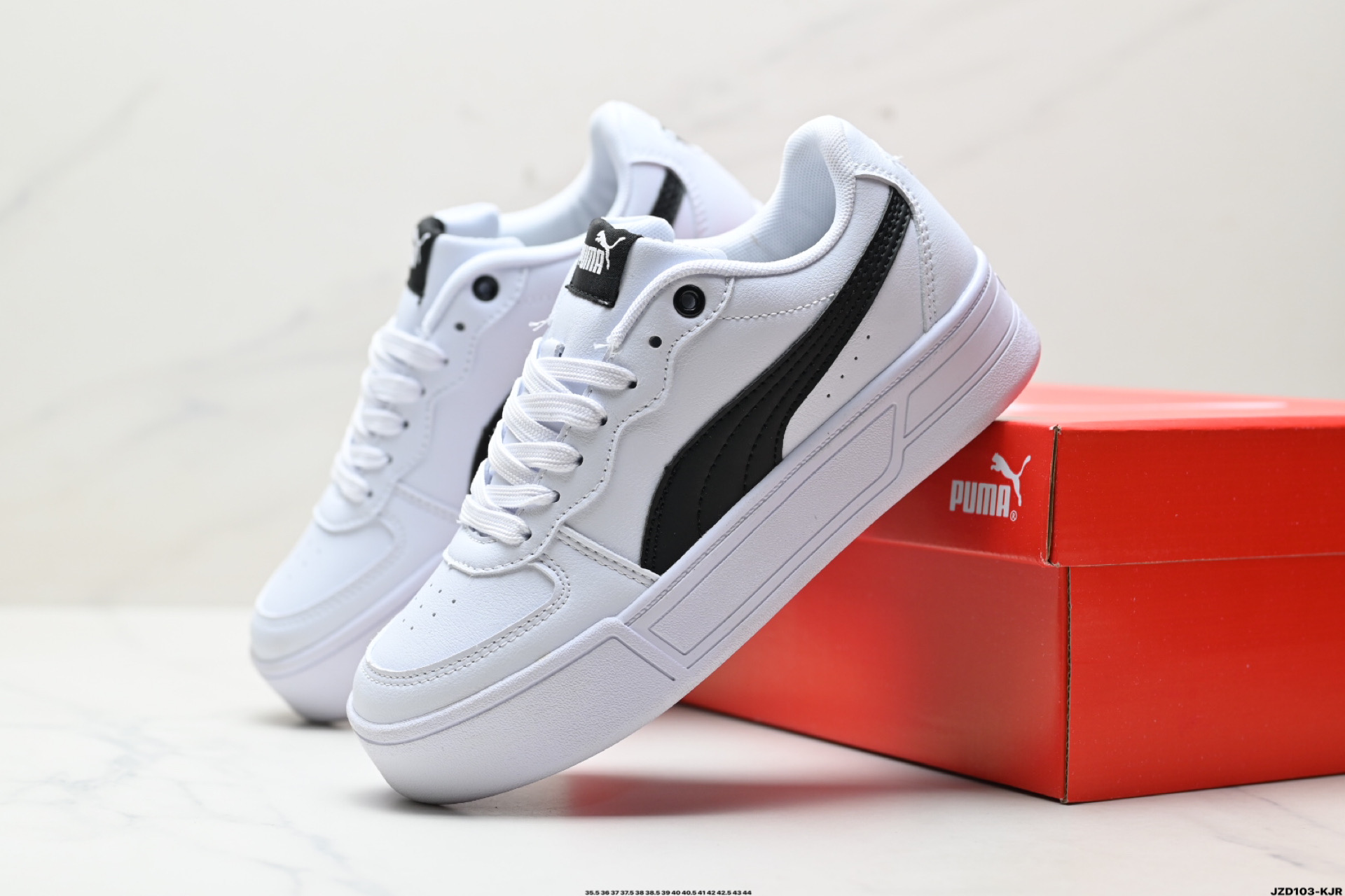 Puma Skye Leather Platform Sneakers White/Black