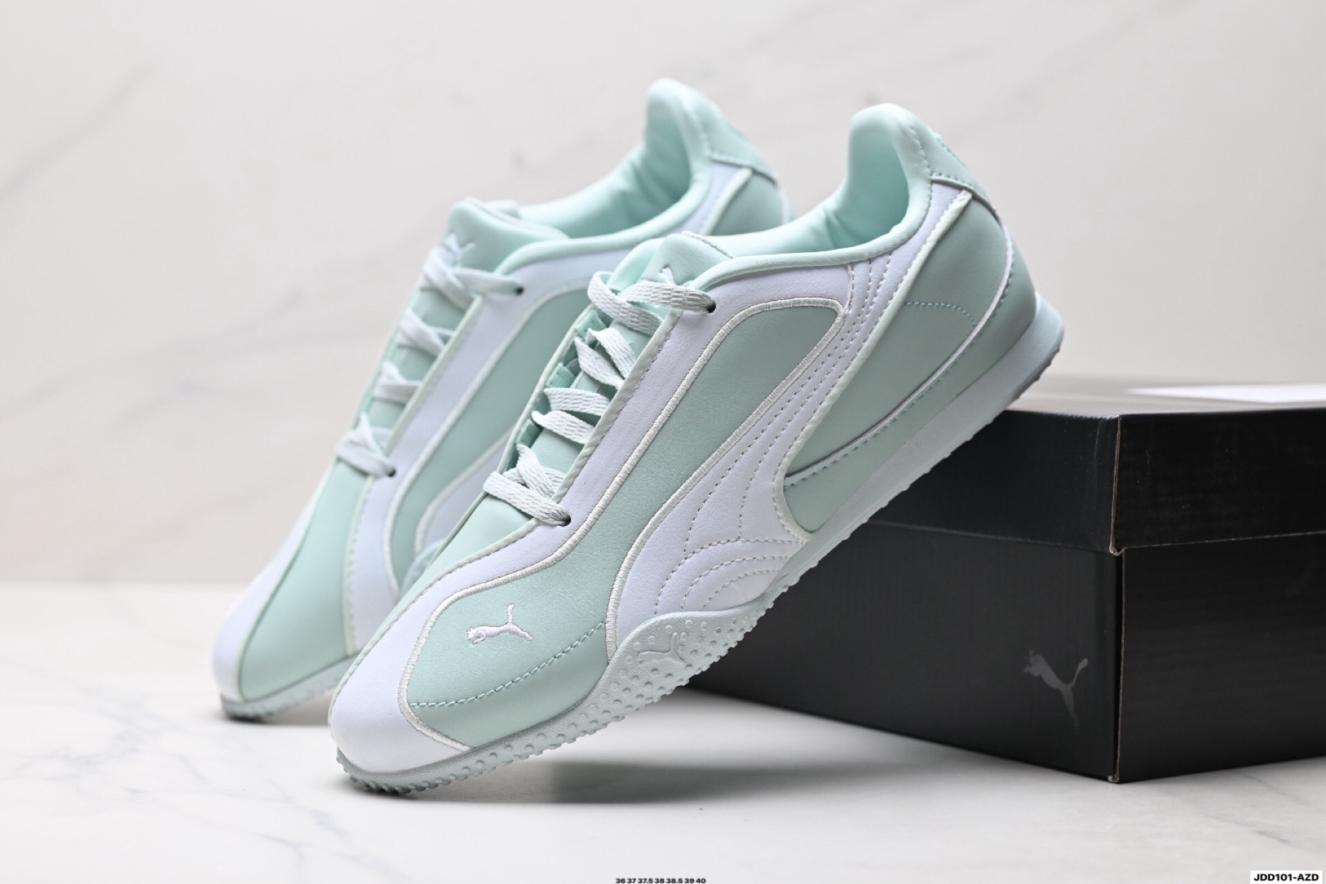 PUMA Bella V2 Leather Low-Top Trainers Mint Green