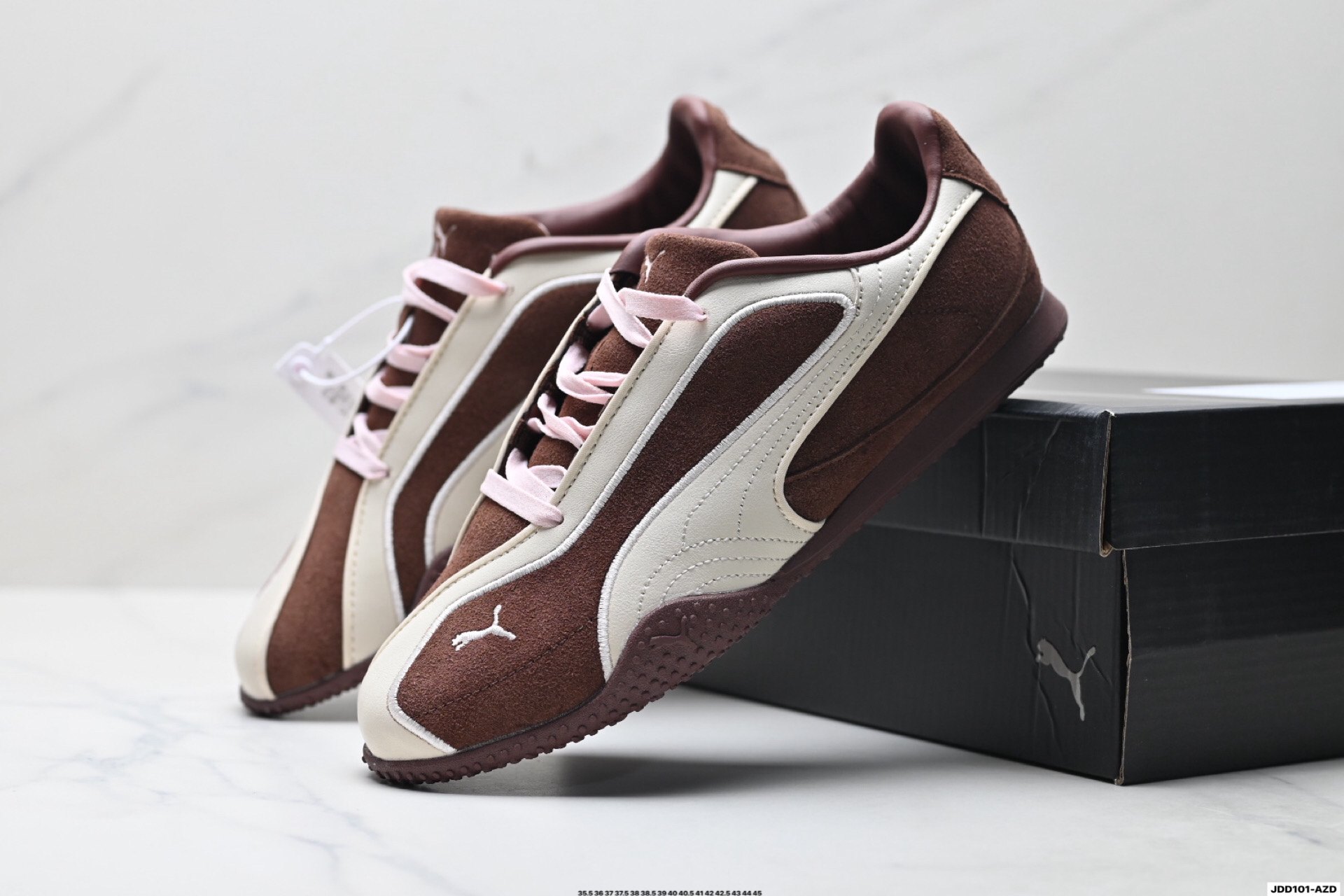 Puma Bella V2 Leather Trainers Brown/Cream