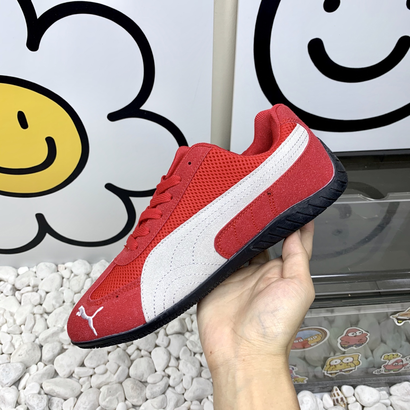 Puma Mesh Low-Top Sneakers Red/Gray