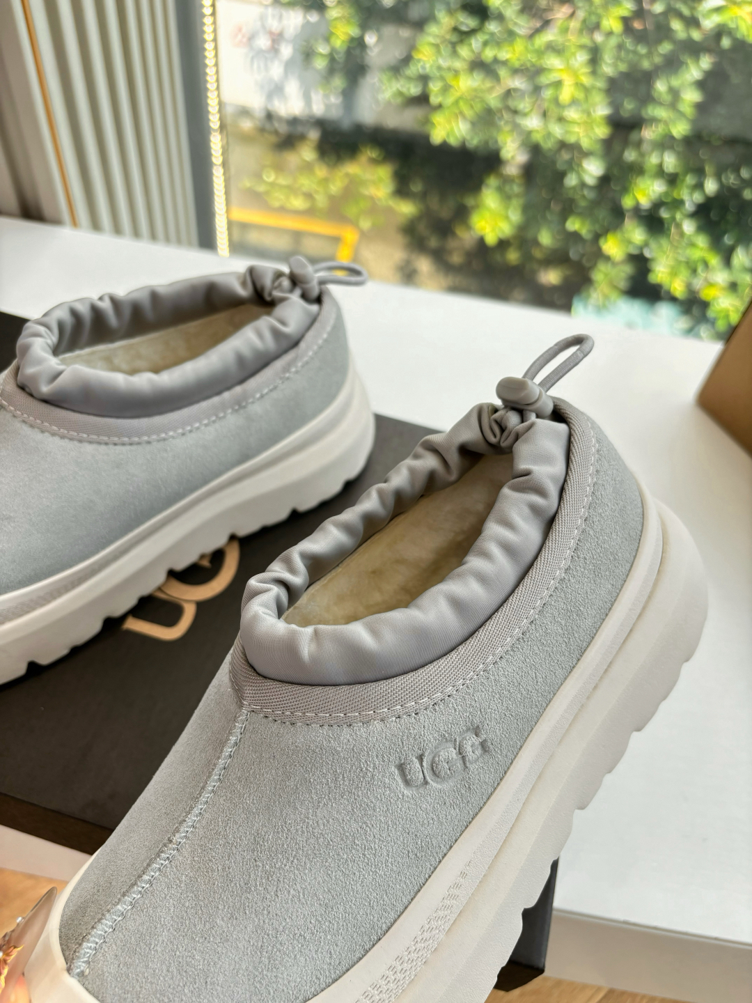UGG Platform Suede Cozy Mule Grey