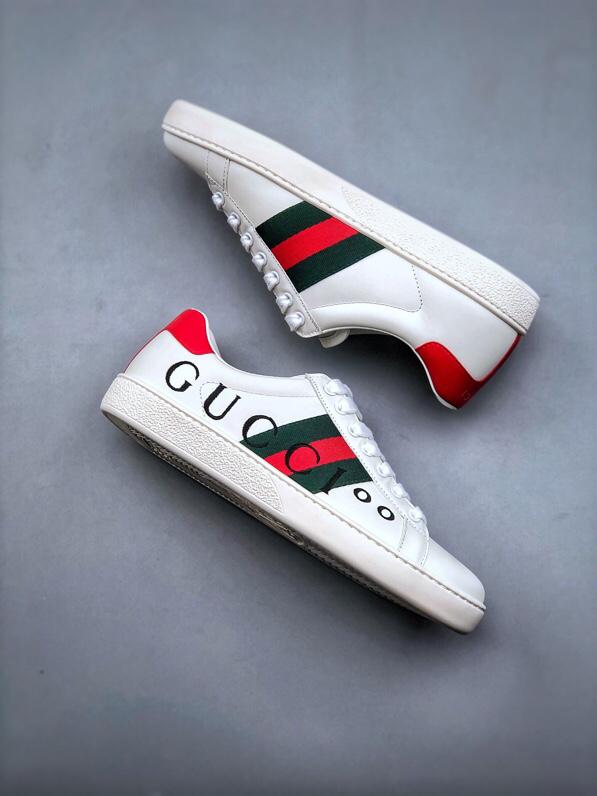 Gucci Ace Leather Sneakers Red/Green Web White