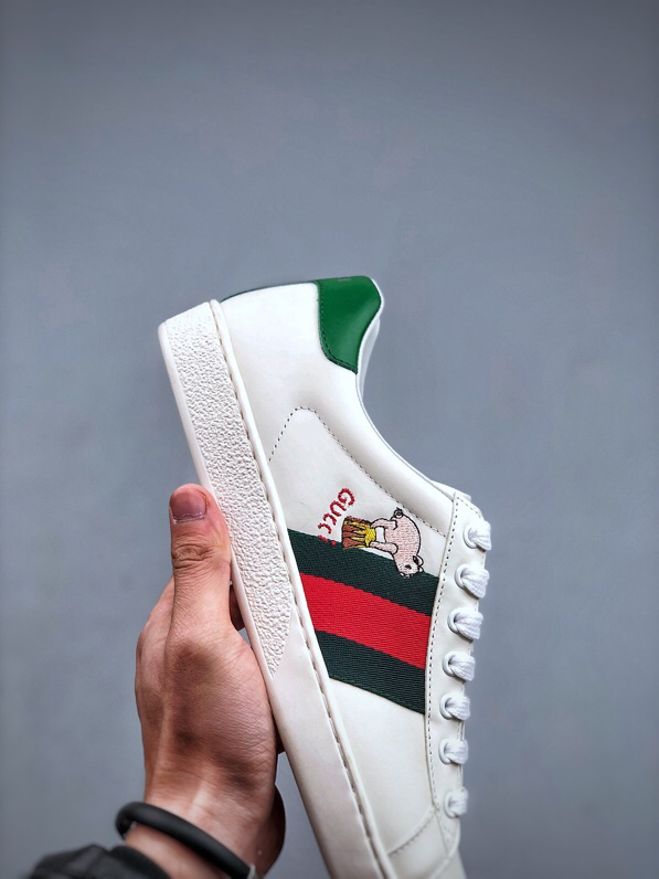 Gucci Bee Web Leather Sneakers Multicolor