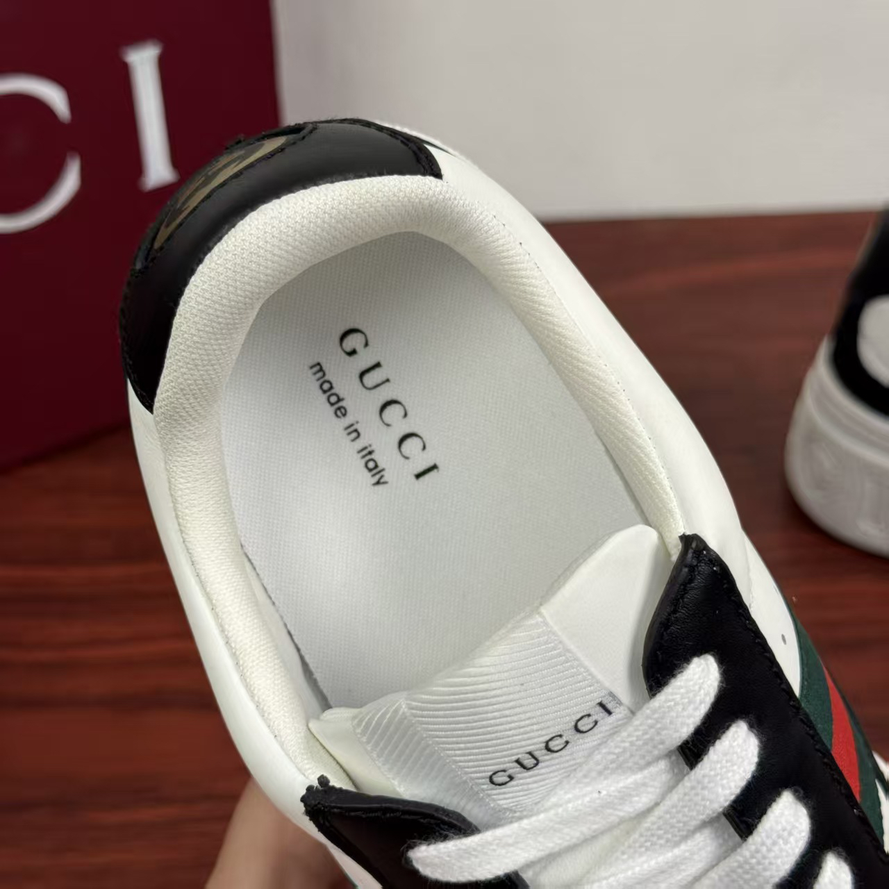 Gucci Web Stripe Platform Sneakers Black/White