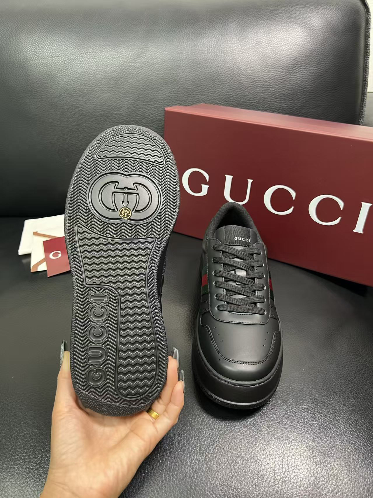 Gucci Web Stripe Sneakers Black