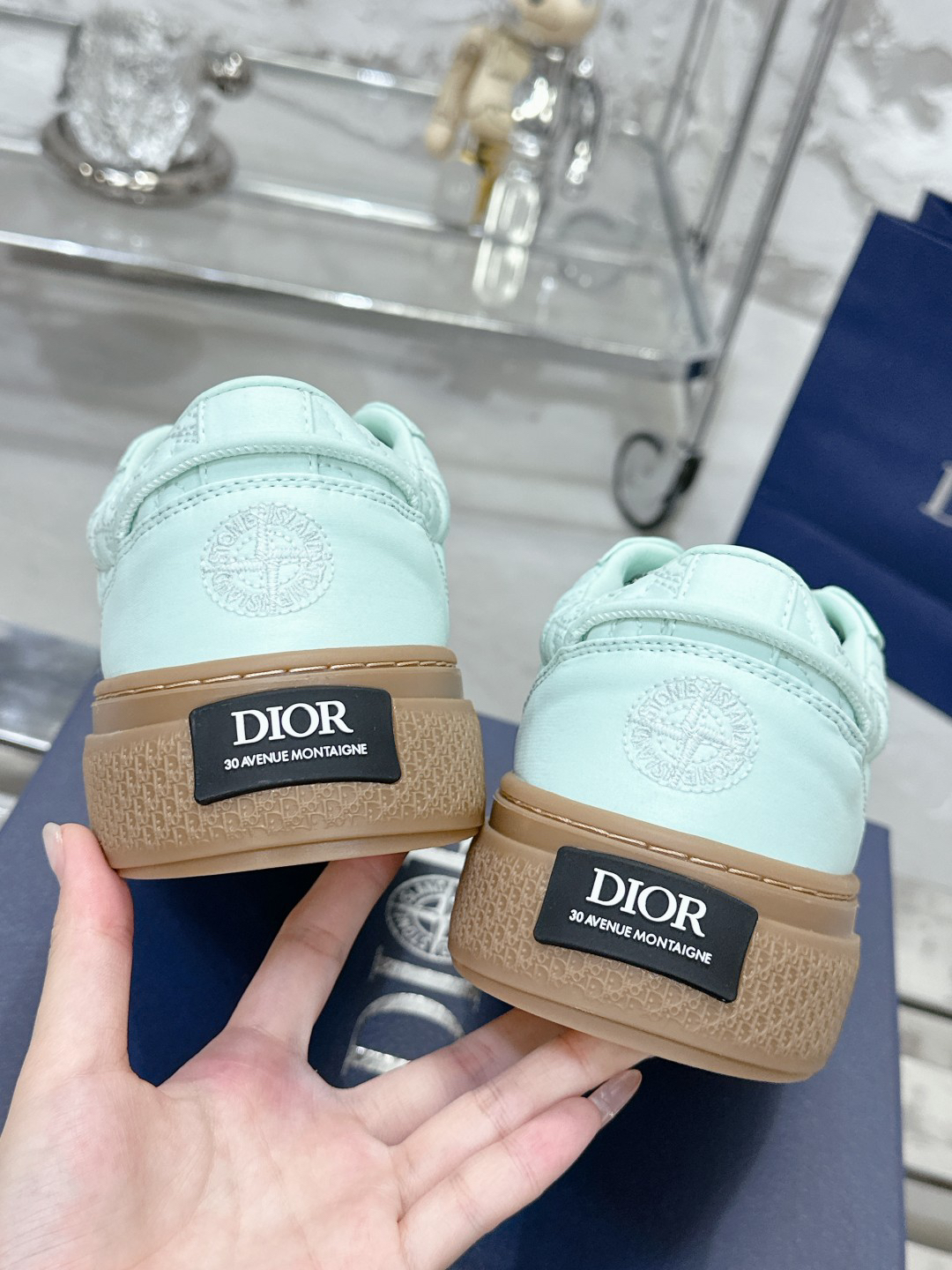 Dior x Stone Island B33 Low-Top Sneakers Mint Green