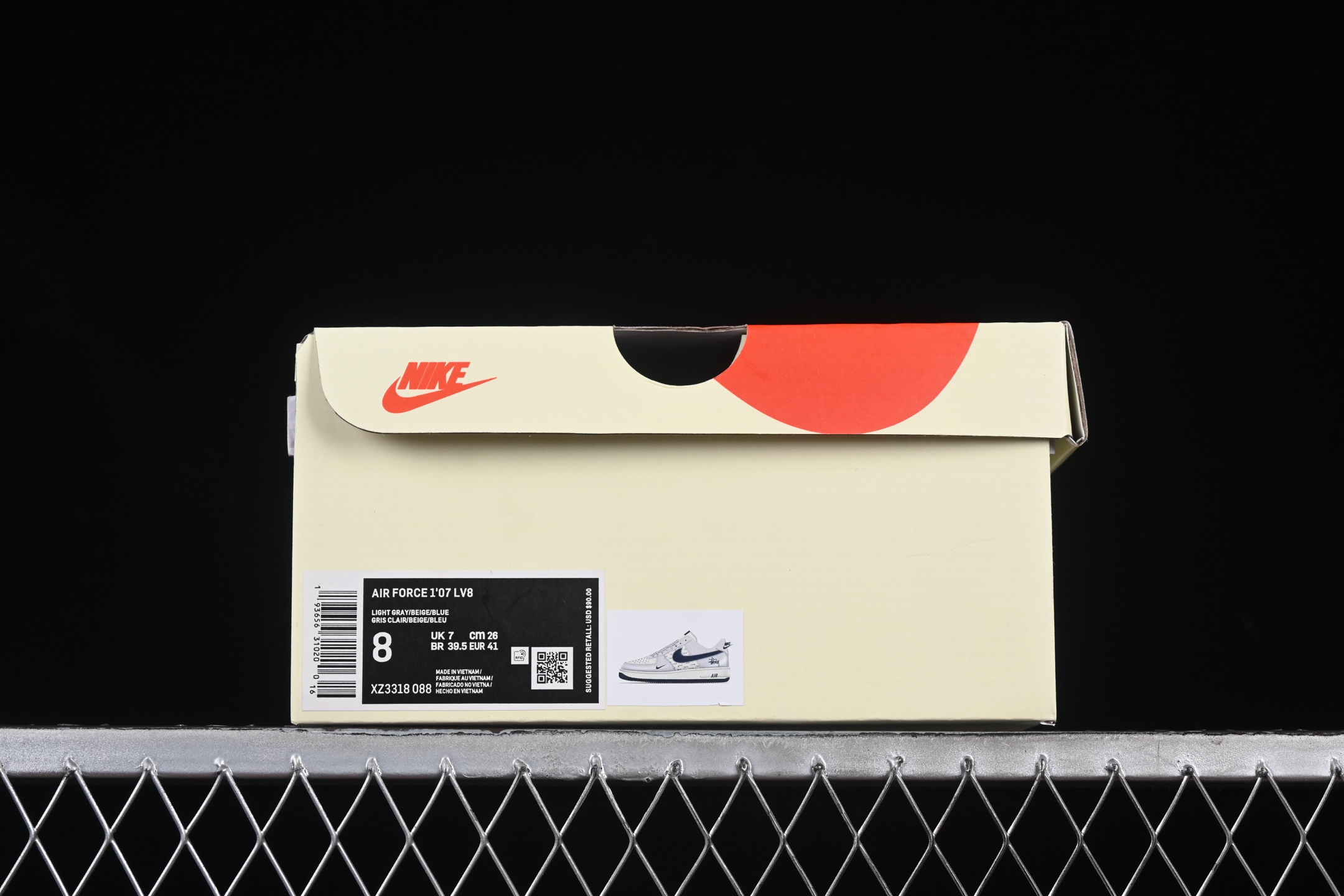 Nike Air Force 1 '07 Low Stussy Collab Sneakers Grey Blue