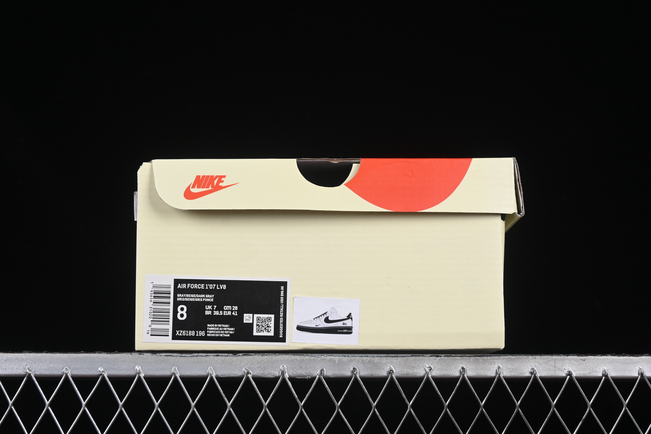 Nike Air Force 1 Low x Stussy Gray Suede Black Sole