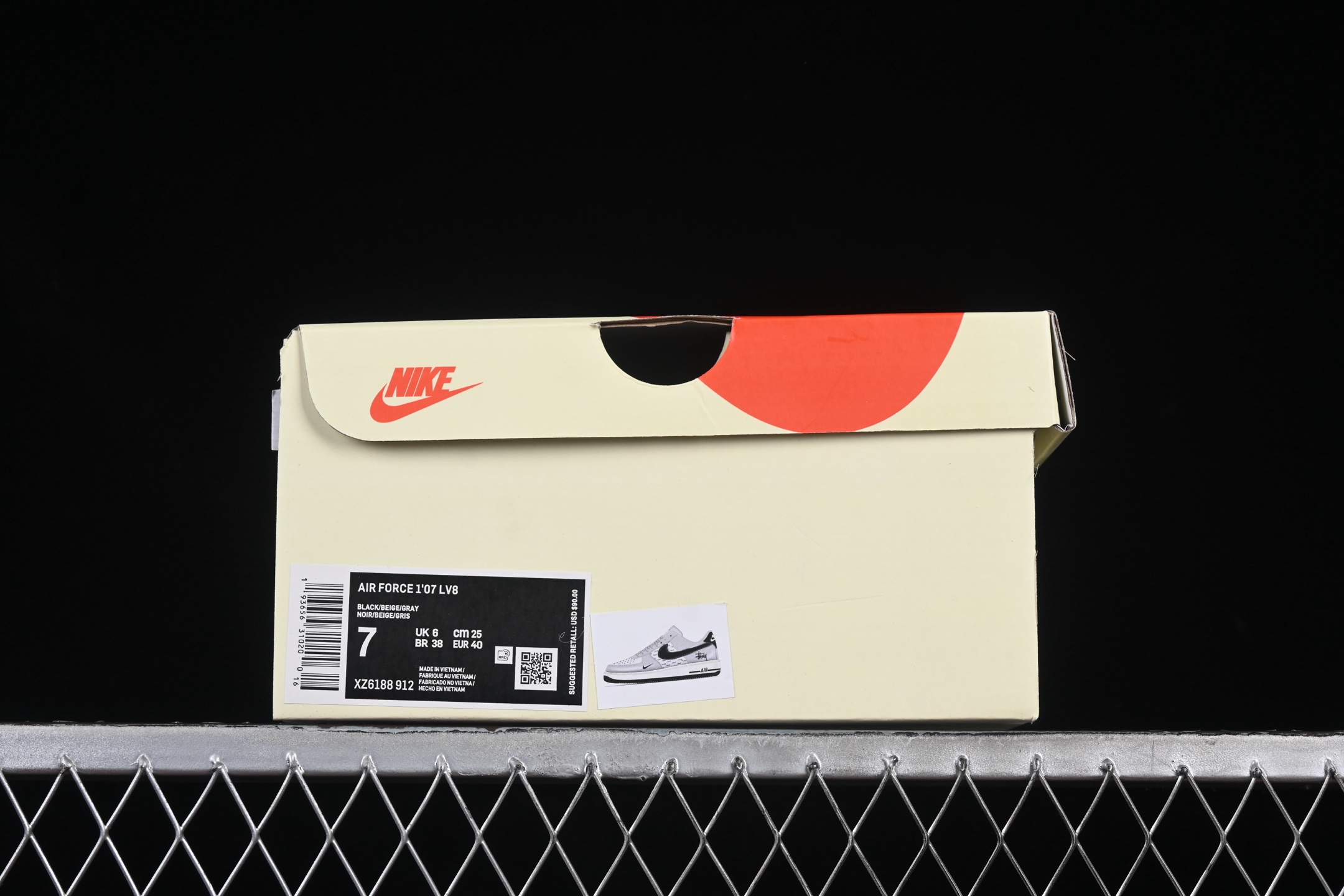Nike Air Force 1 '07 Low x Stussy Sneakers Grey/Black