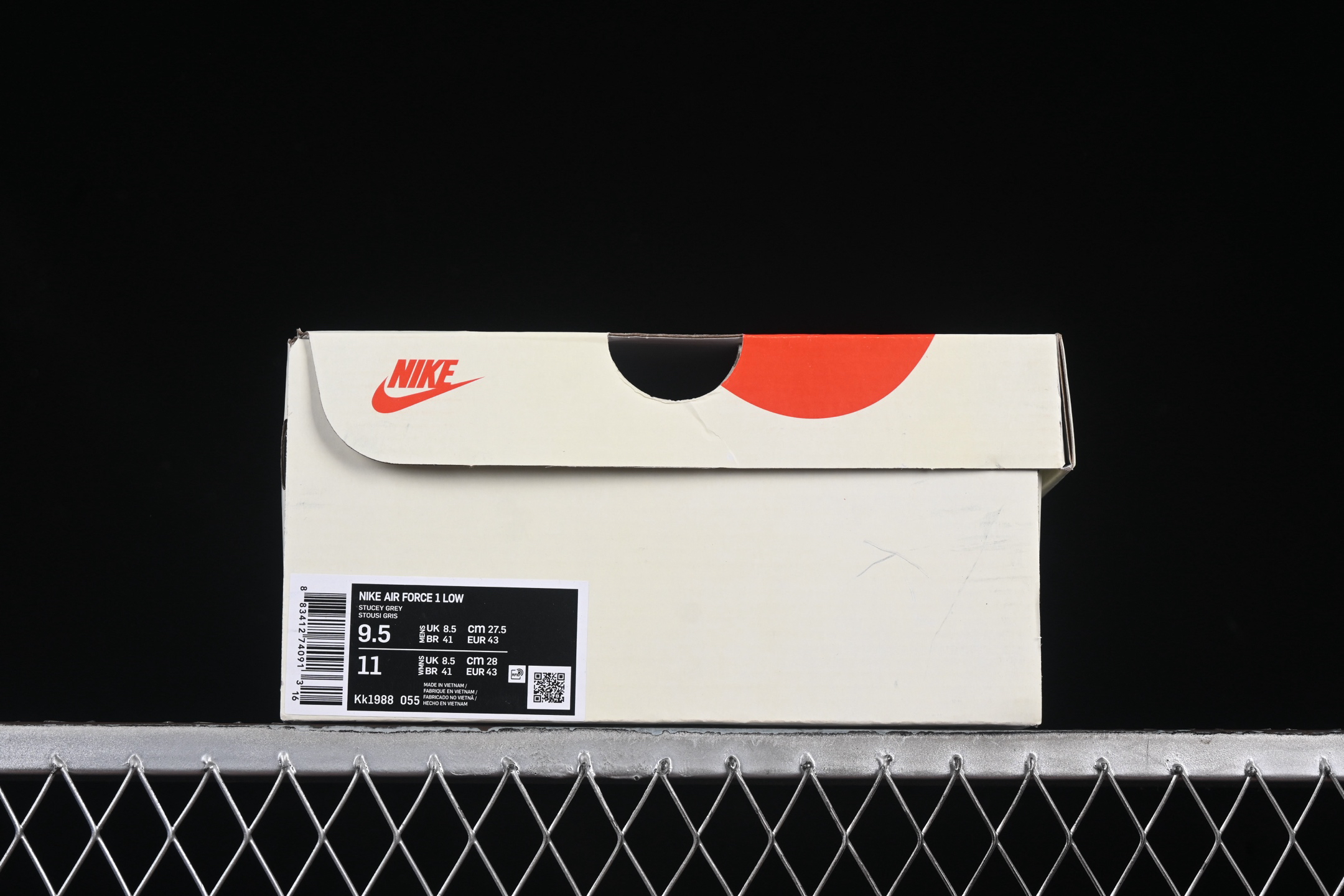 Nike Air Force 1 Low Stussy Grey Suede Sneakers Grey