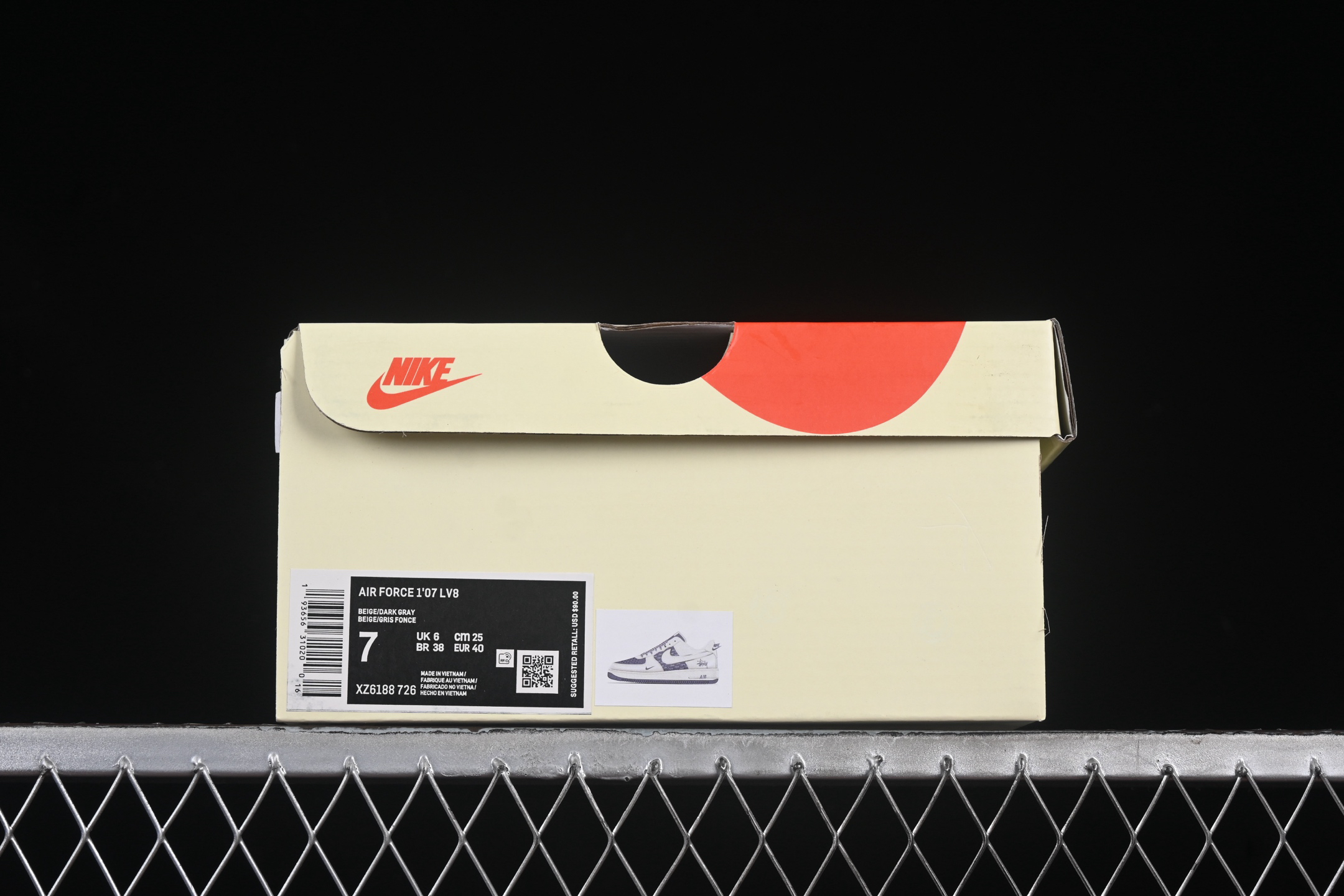 Nike x Stussy Air Force 1 '07 Low Sneakers Beige/Dark Gray
