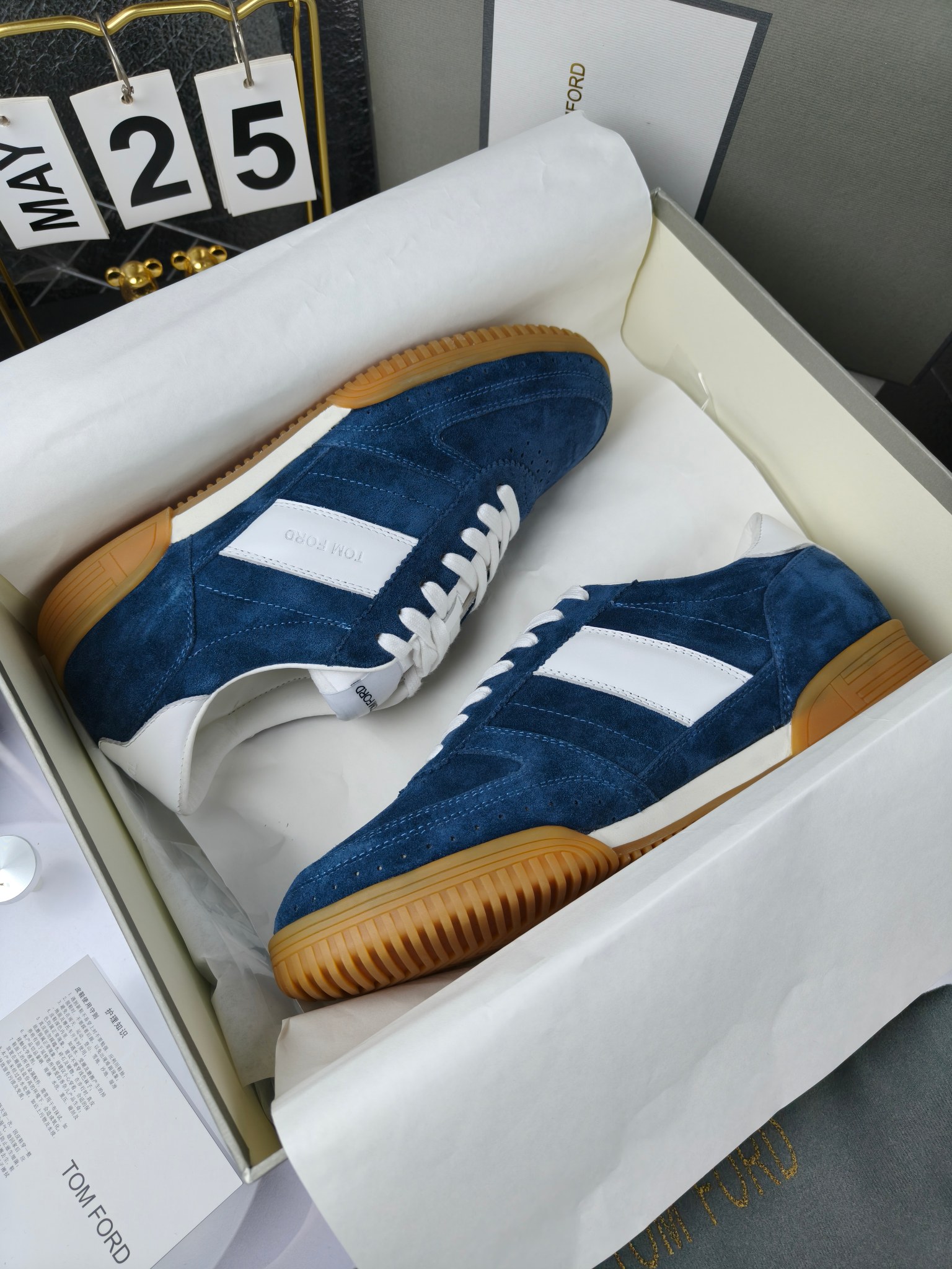 Tom Ford Suede Low-Top Sneakers Blue