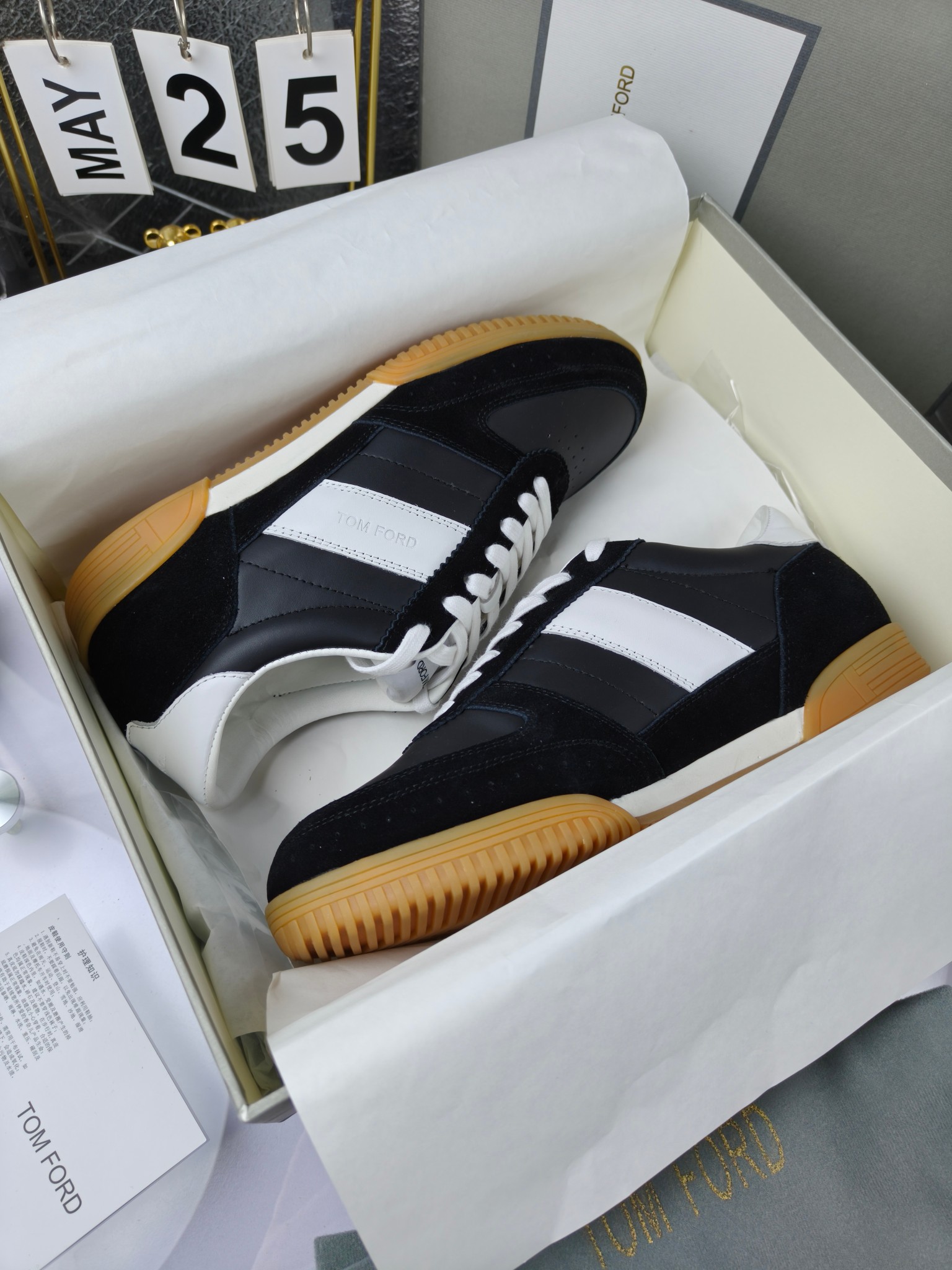 Tom Ford Couple Low-Top Sneakers Black/White